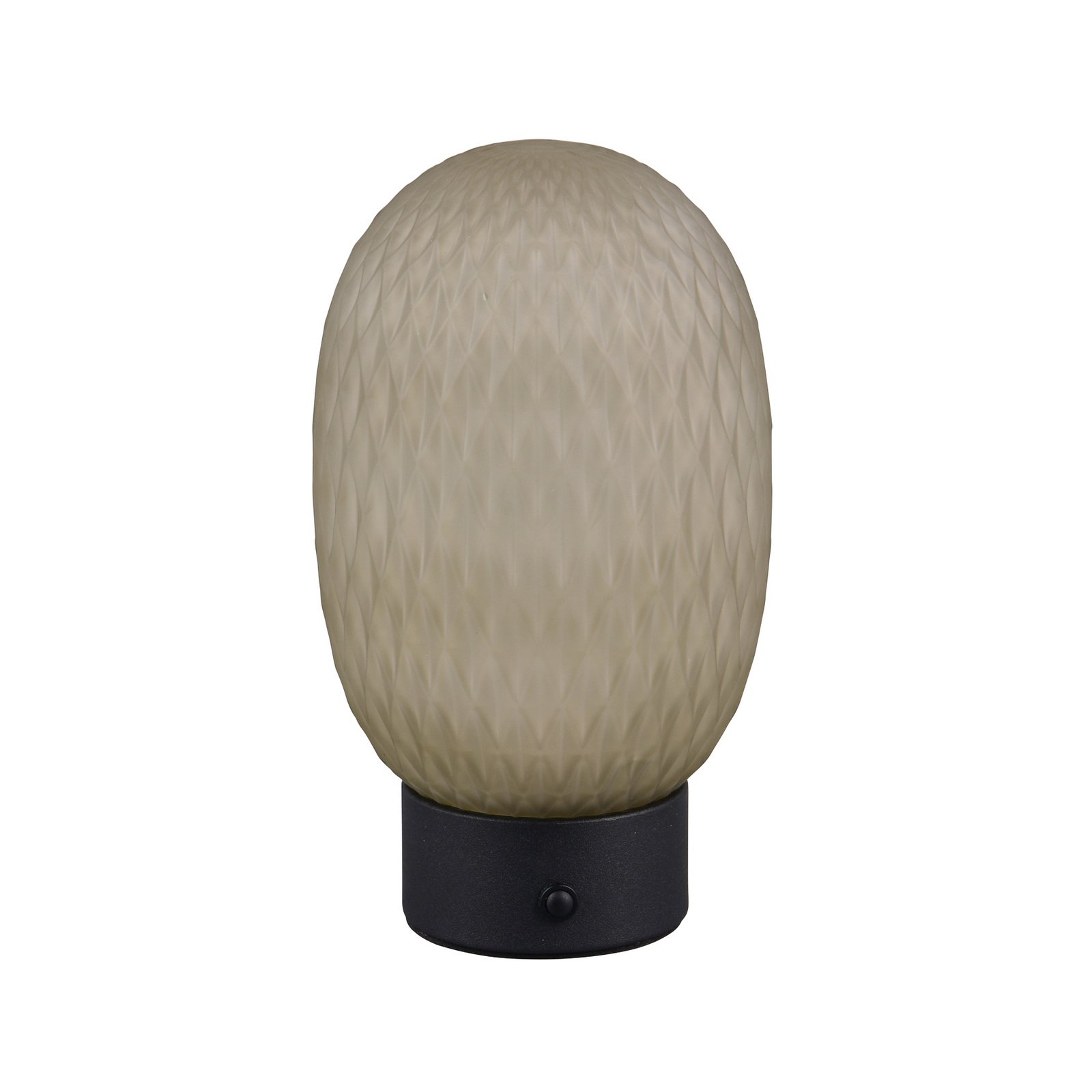 LED rechargeable table lamp Facette, green, USB, glass,