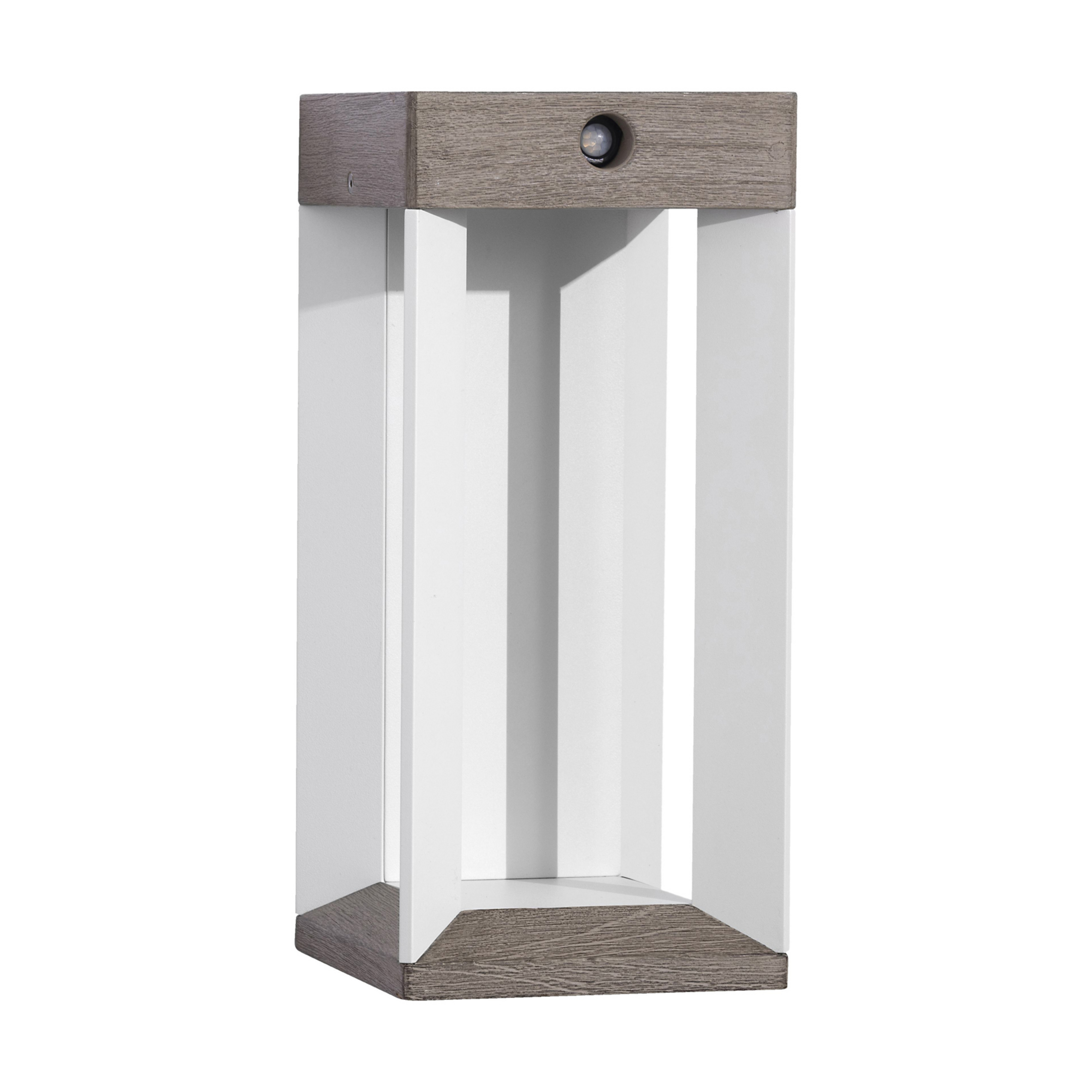 Les Jardins LED-solcellelampe Teckalu, grå/hvid, 33 cm