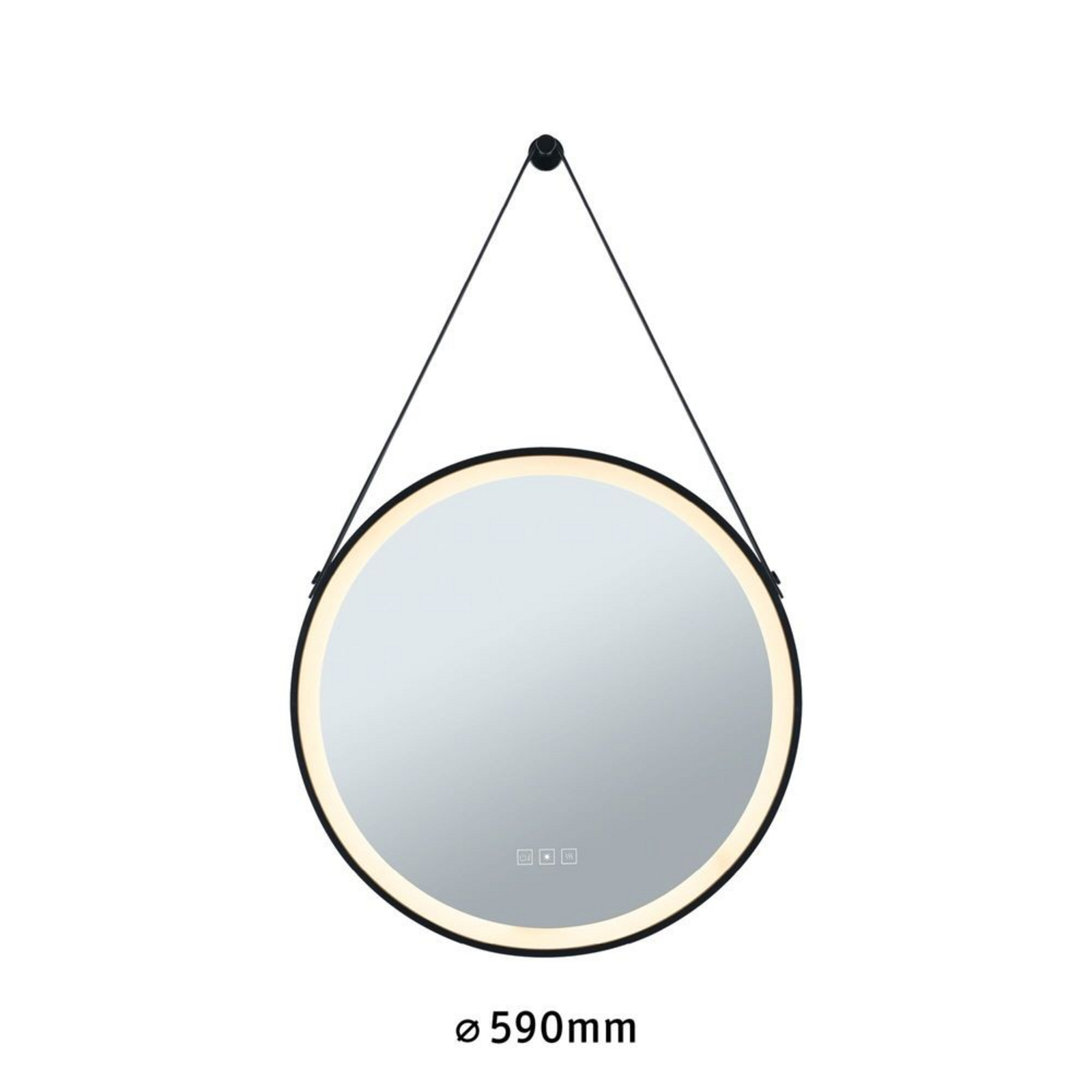 Mirra LED Illuminated Mirror IP44 Dim. Negru/Mirror - Paulmann