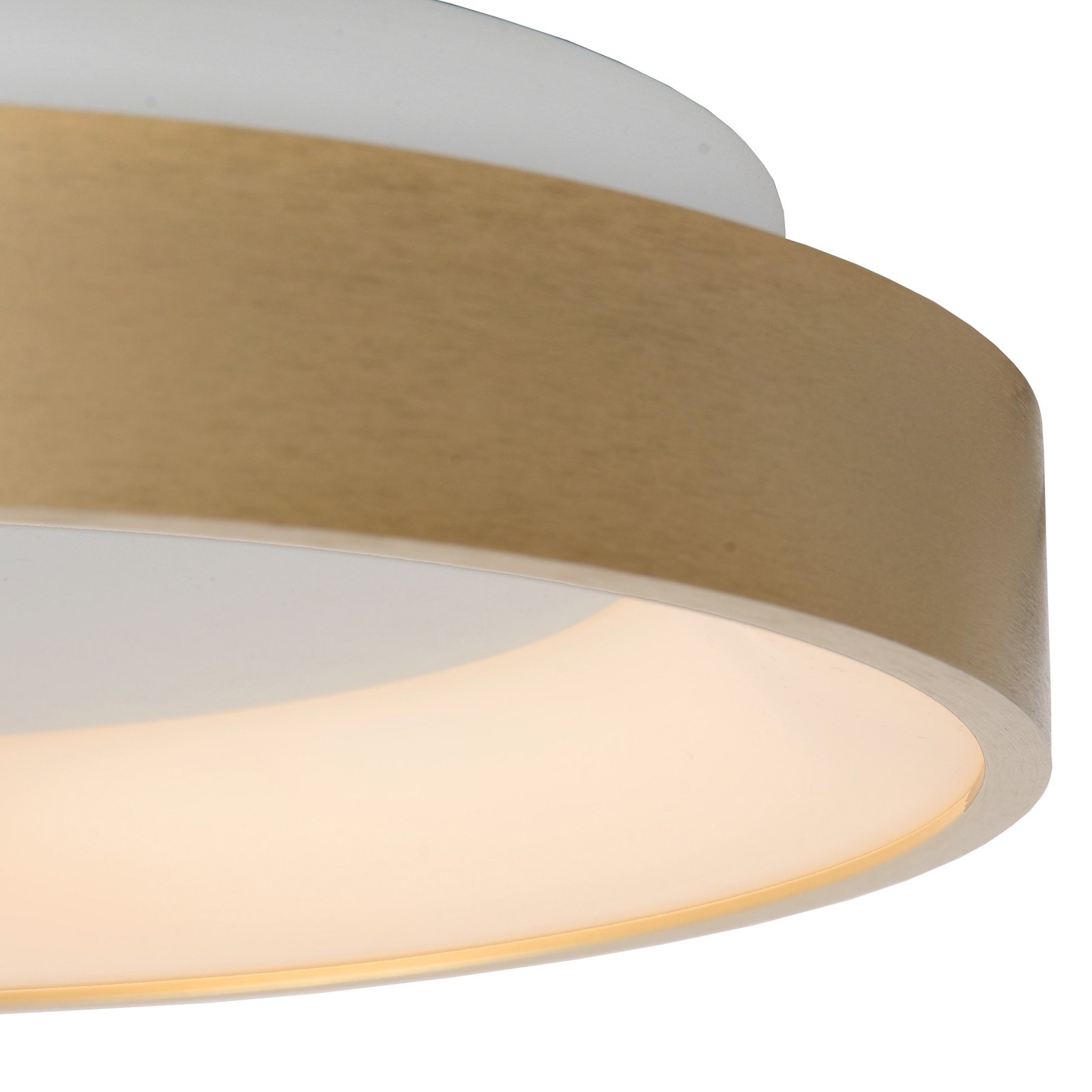 Vidal LED plafondlamp, goud, Ø 28 cm, dimbaar, acryl