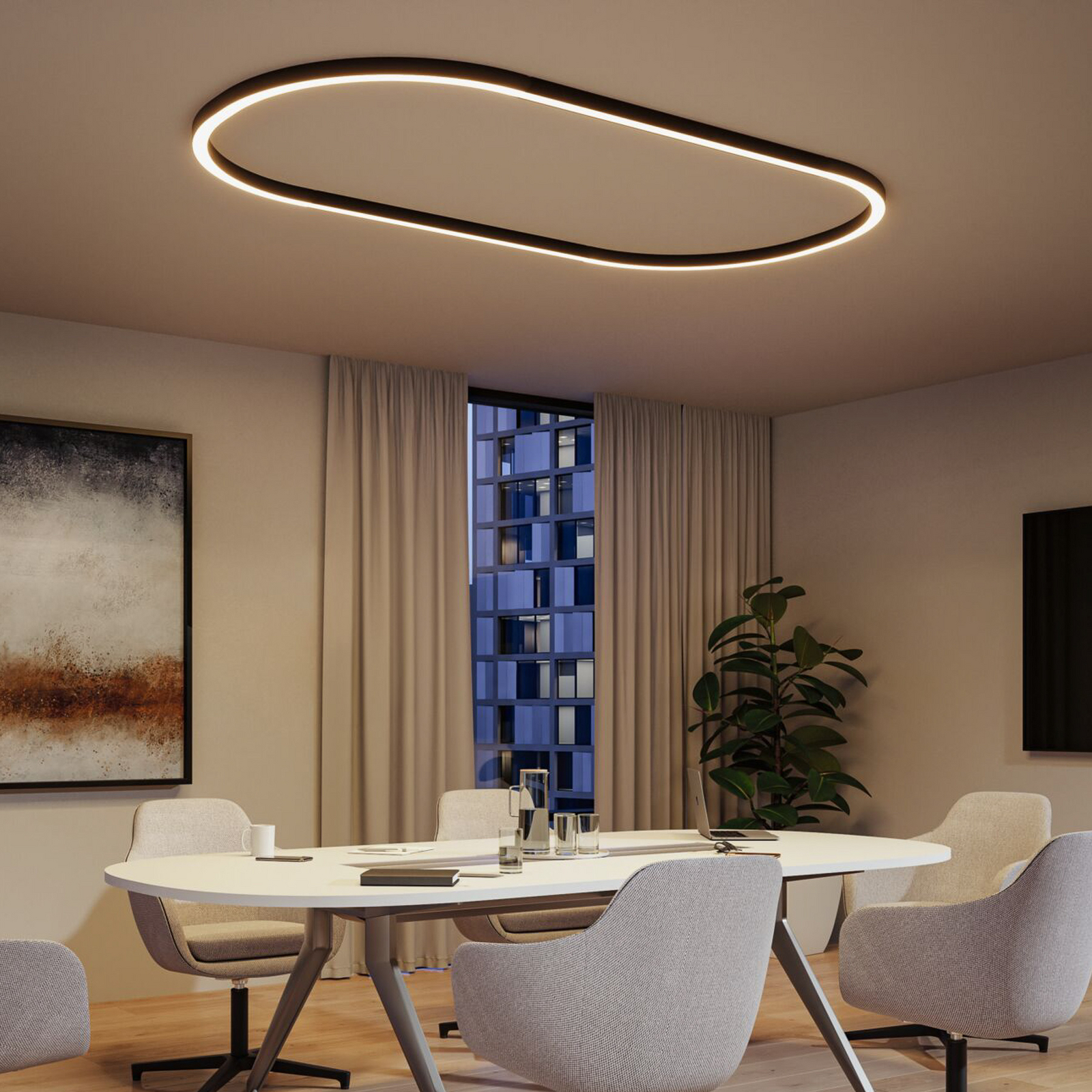 Paulmann LED gaismas sloksne Linion, melna, 90° līkne, 3000 K