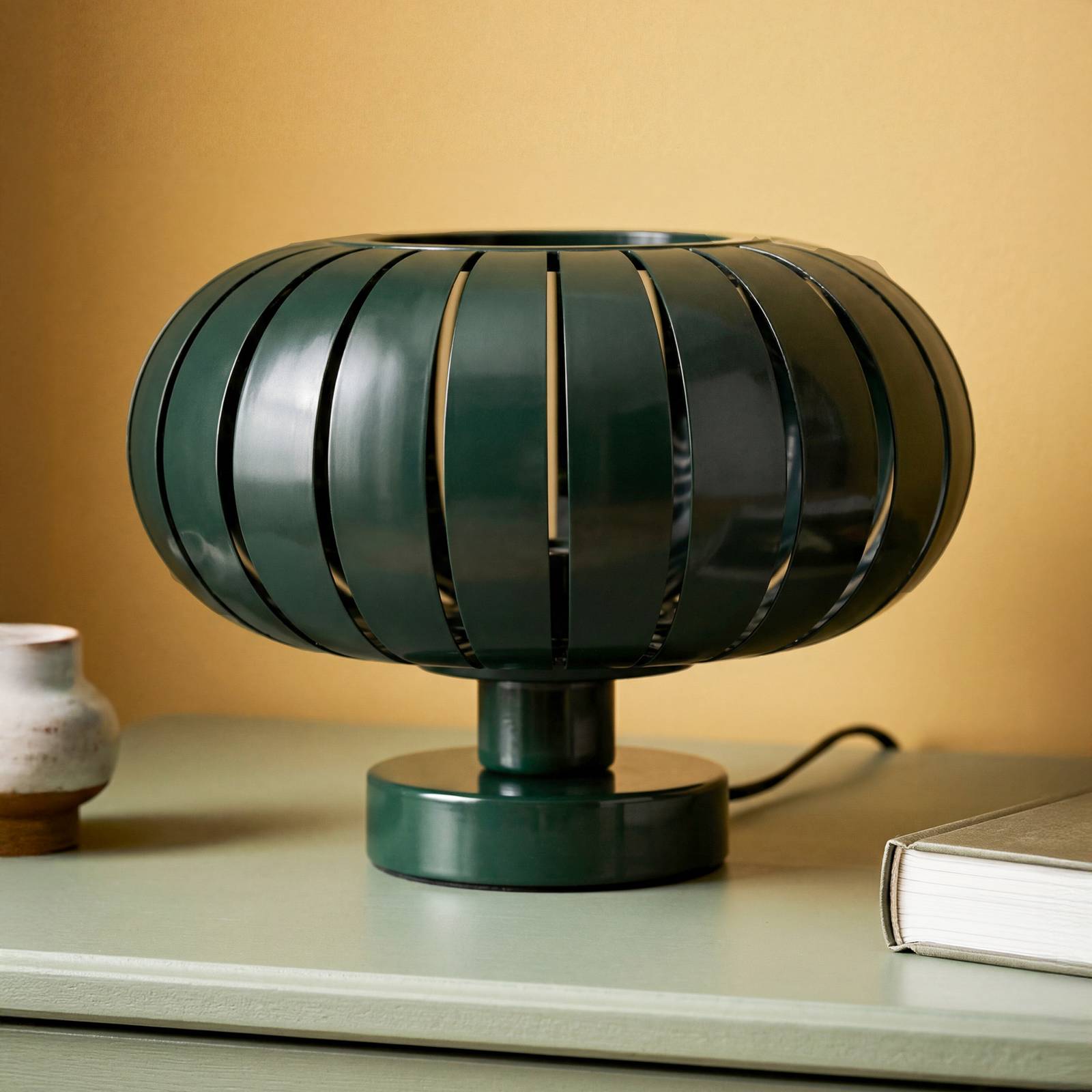 Lampa stołowa OSRAM Decor Flora, ciemnozielona, Ø 28 cm, E27