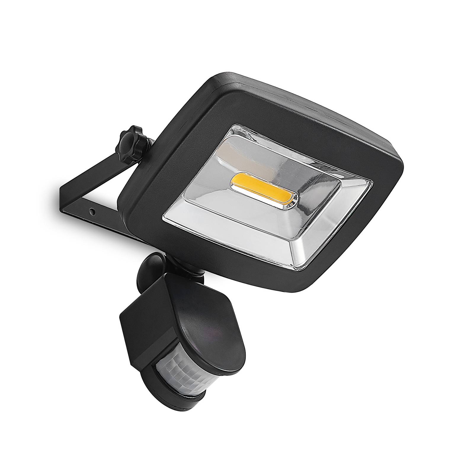 Lindby Cathal LED solar wall spotlight with panel, plastic, 3 W, L: 12.5 cm, W: 16.3 cm, H: 18 cm