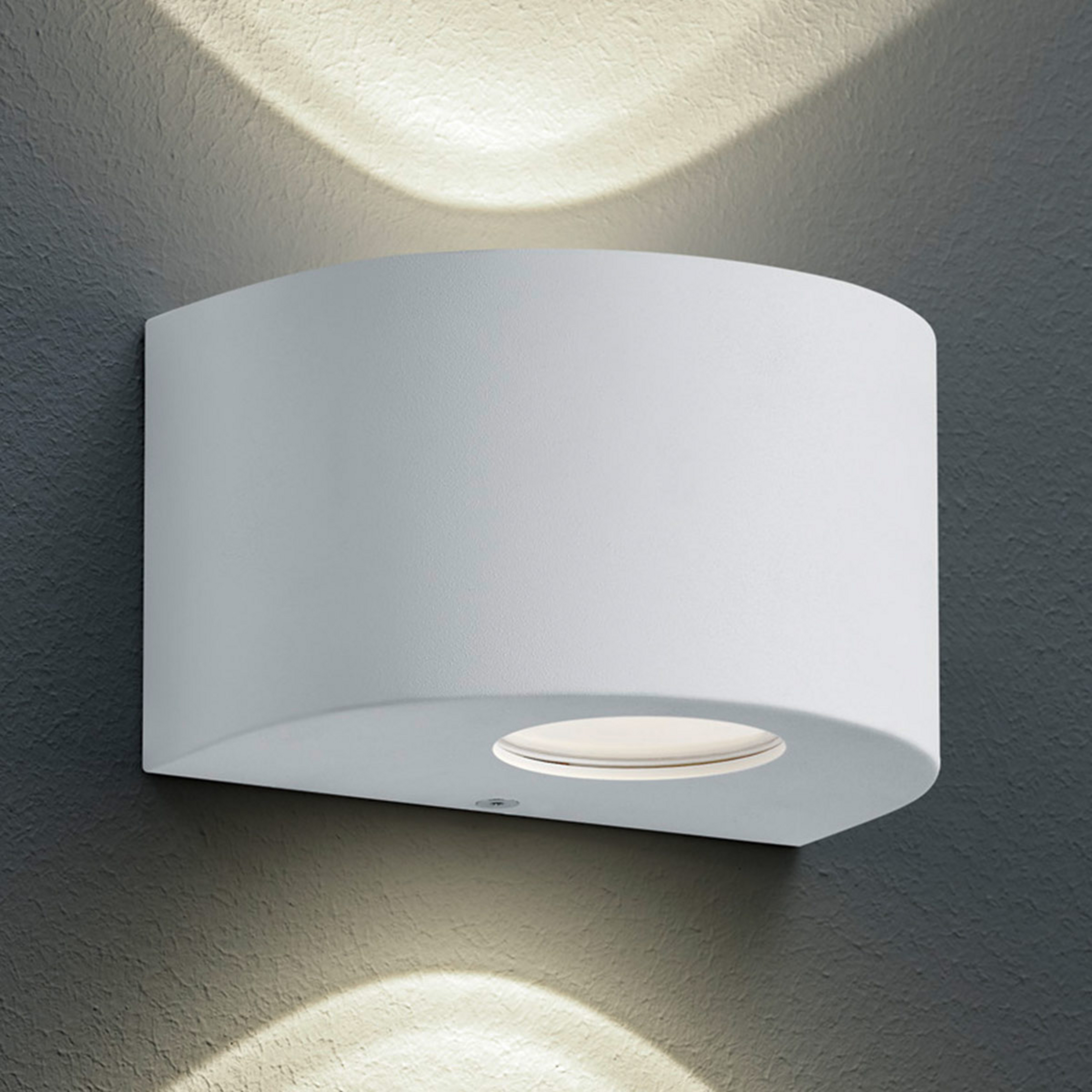 Runde LED-Außenwandleuchte Rosario, weiß