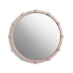 Grand miroir mural Chunk, rose, Ø 49,5 cm - &Klevering