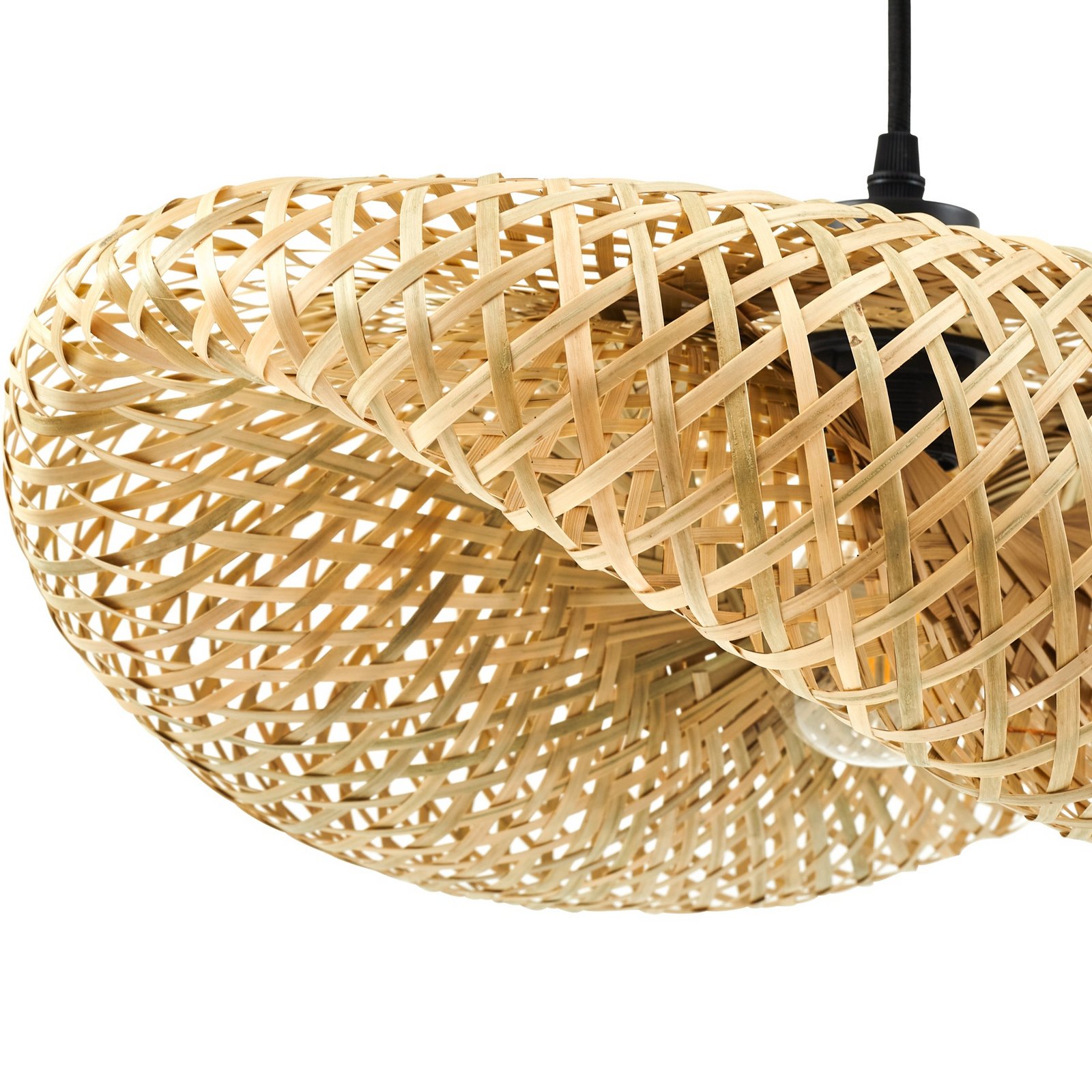 Lindby Hängeleuchte Eleane, Bambus, natur, Länge 50 cm, E27