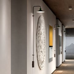 Bover LED-seinävalaisin Platet A/06, musta/oliivinharmaa, 154 cm