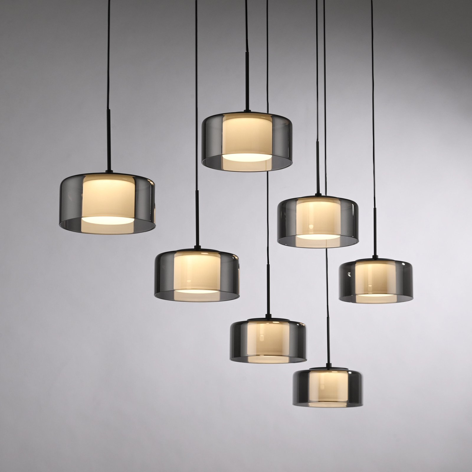 Paul Neuhaus Suspension LED Rika, noir, longueur 135 cm