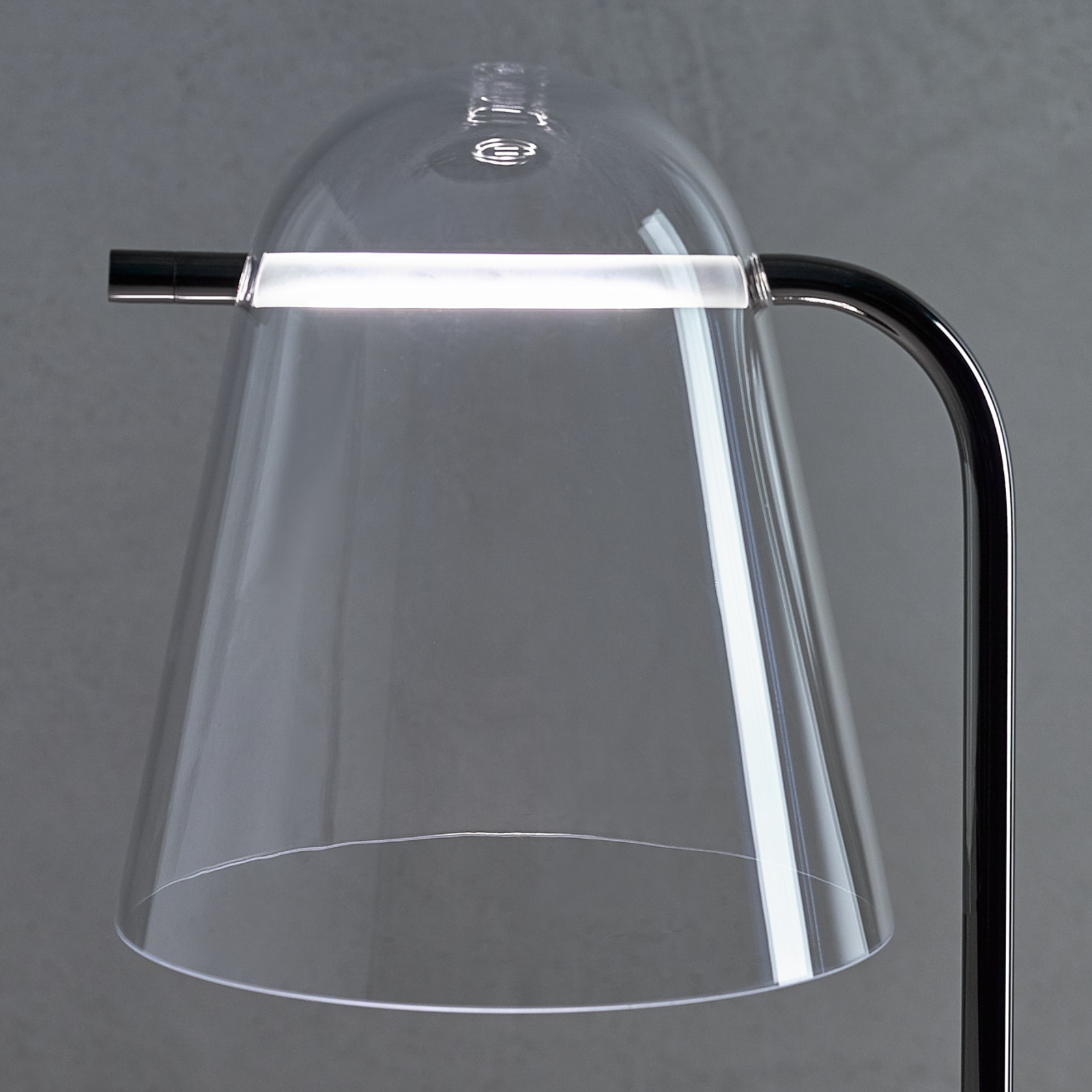 Prandina Sino T3 LED-Tischlampe klar/schwarz chrom