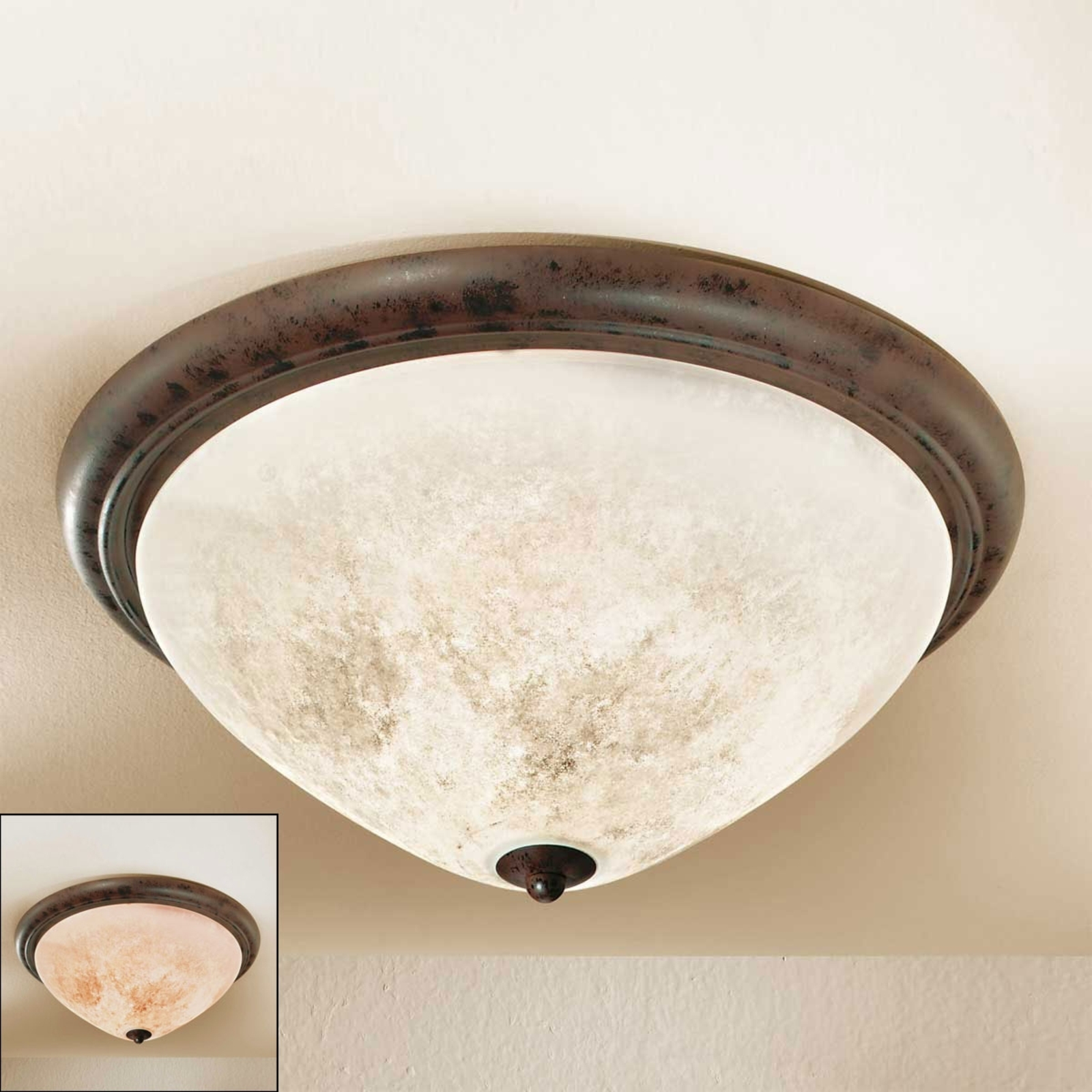 Round country house ceiling light Samuele