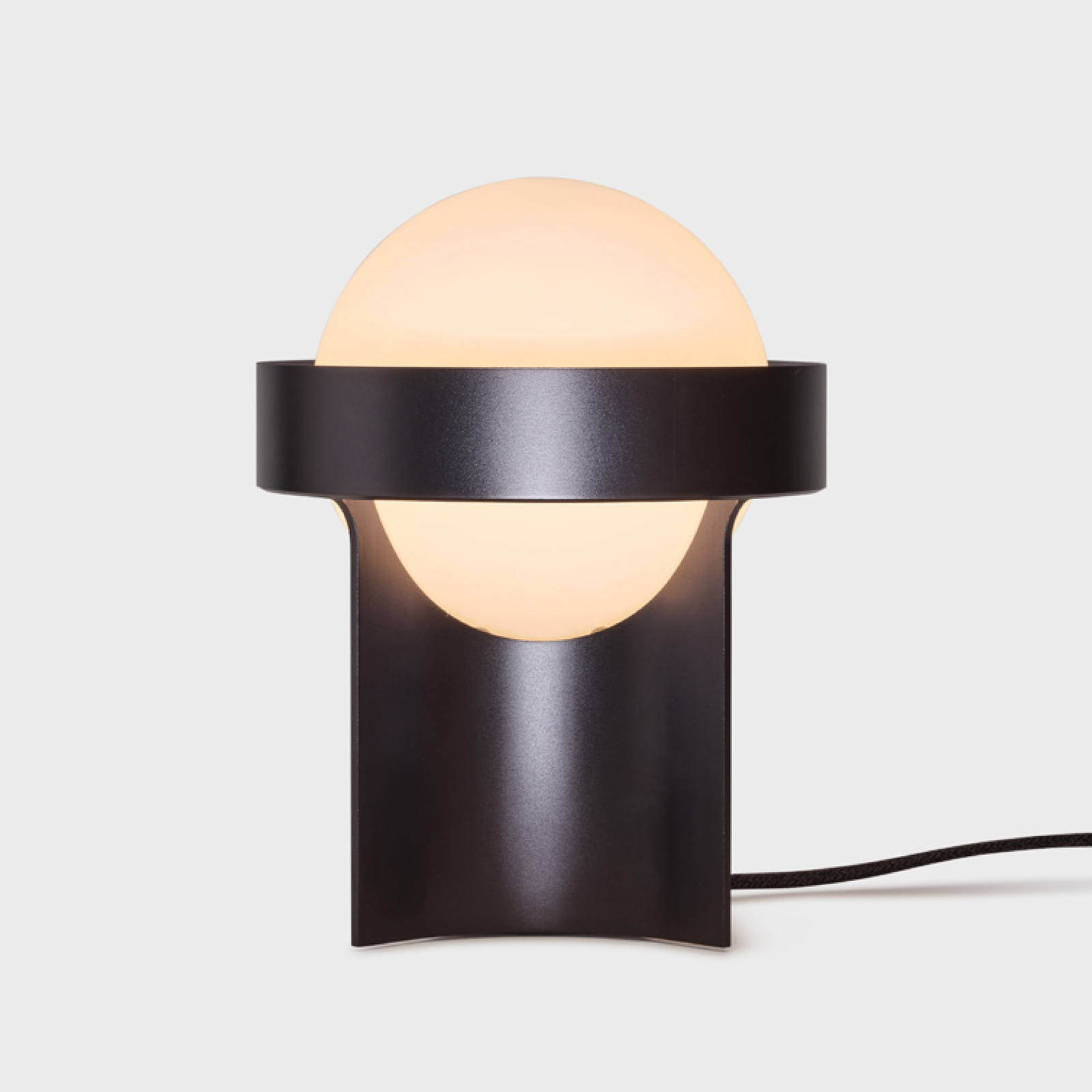 Tala bordlampe Loop Large, aluminium, LED-sirkel, mørkegrå