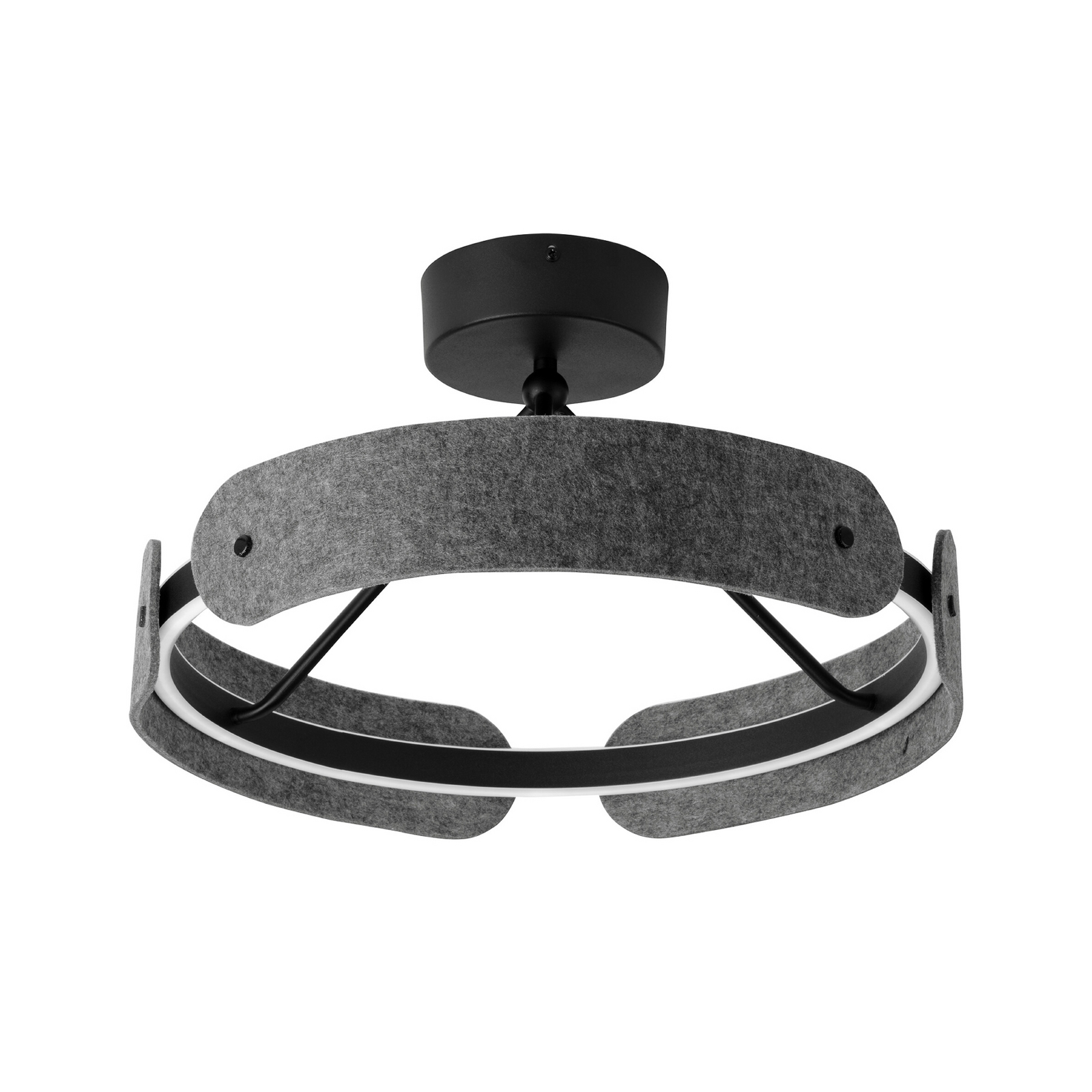 Plafonnier LED OSRAM Decor Curve Felt, gris, feutre, 3 000 K