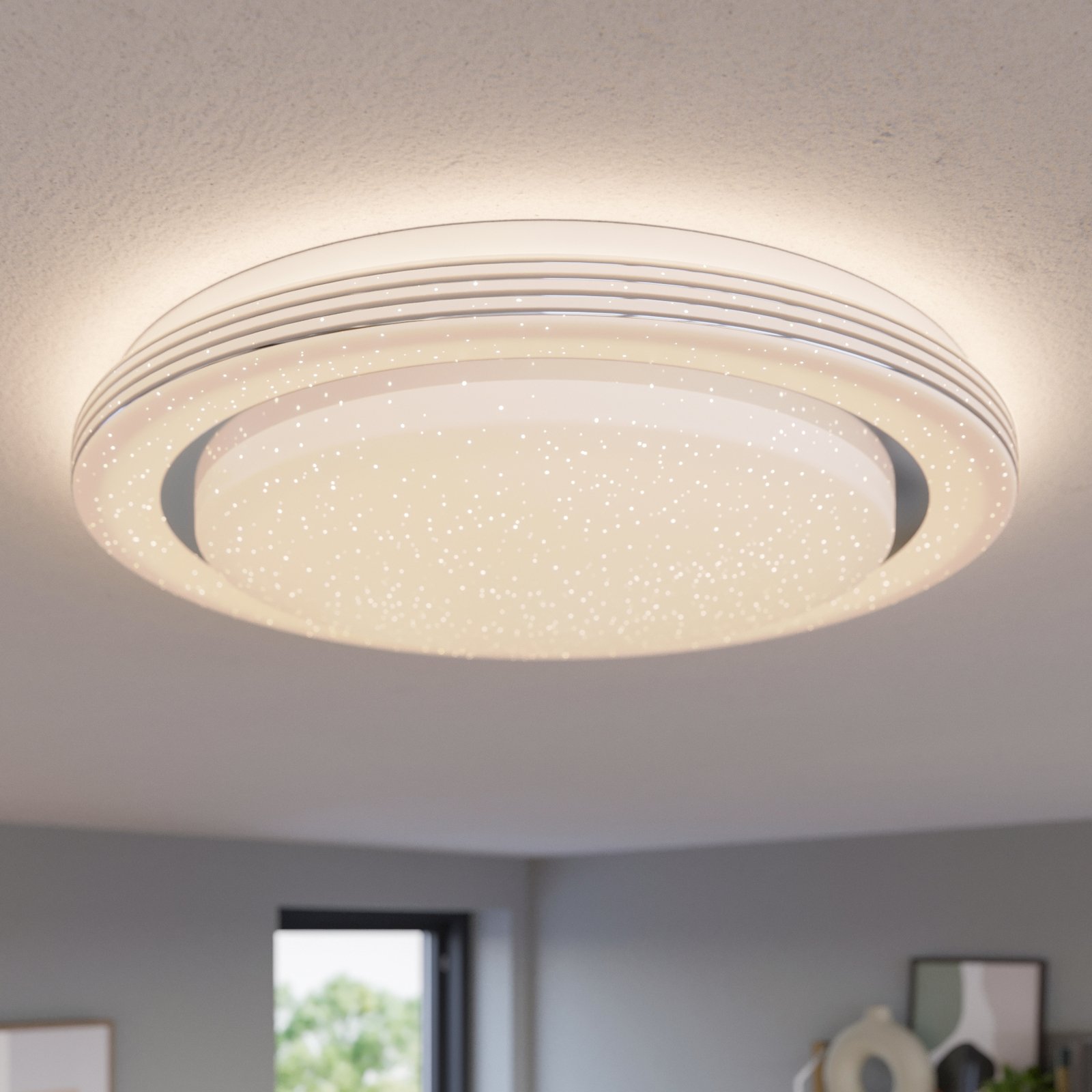 Lindby Mizuni LED ceiling light, RGBW smart 48 cm