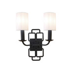 Lampa ścienna Sabina, czarny, wysokość 42 cm, 2-punktowa, metal/tkanina