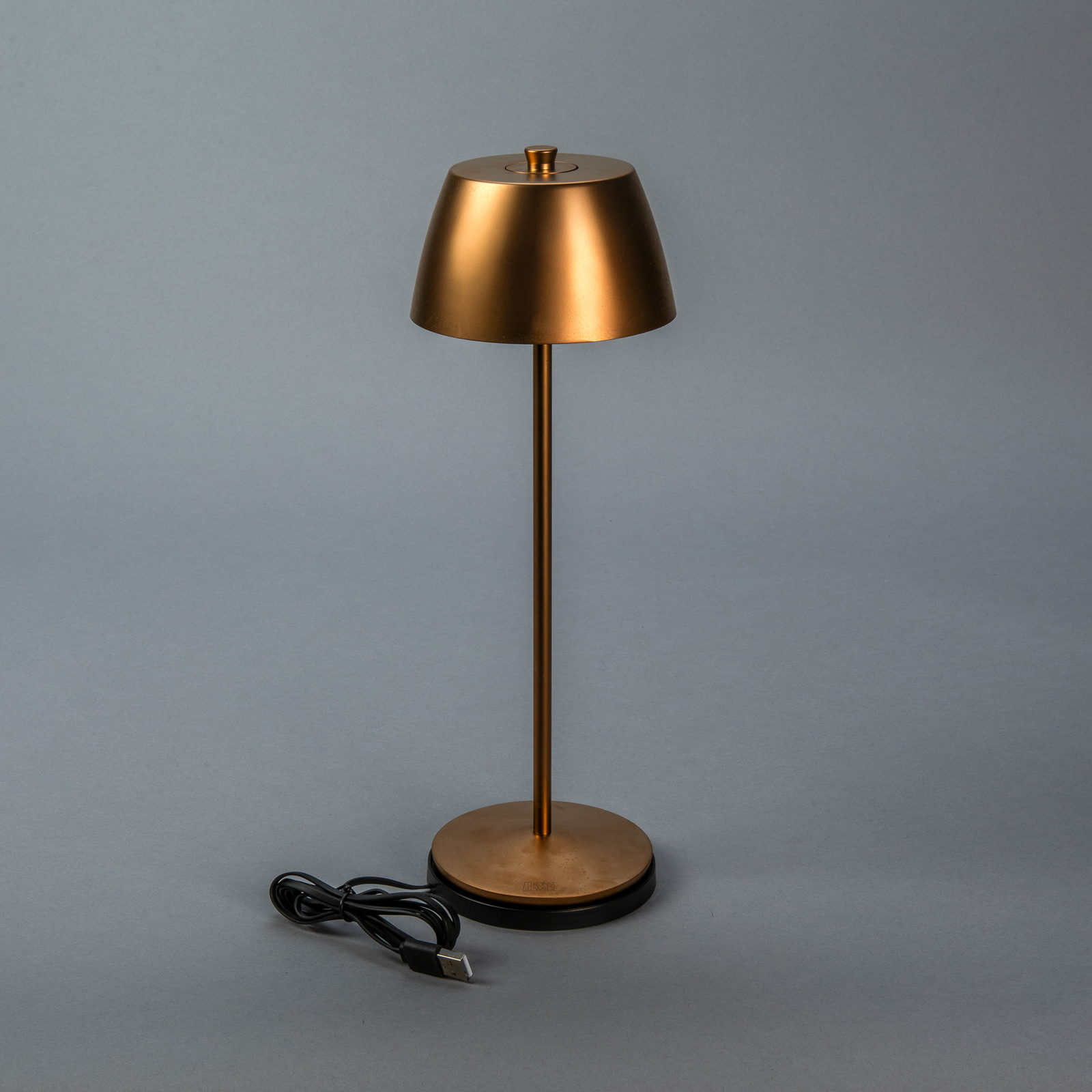 LED tafellamp Eze, mat koper, 32 cm, IP54, USB