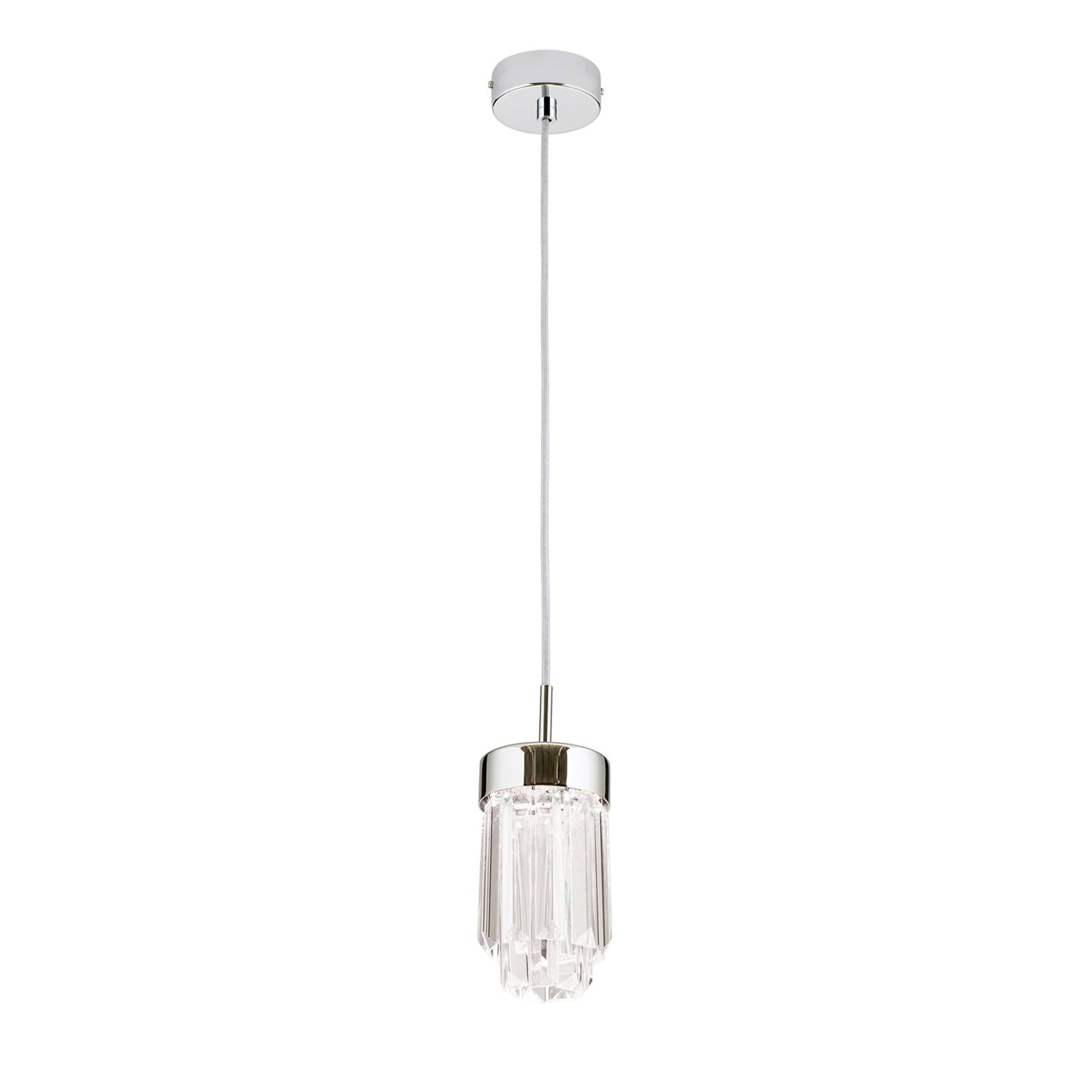 Suspension LED Prism verre cristal Ø10cm chromé