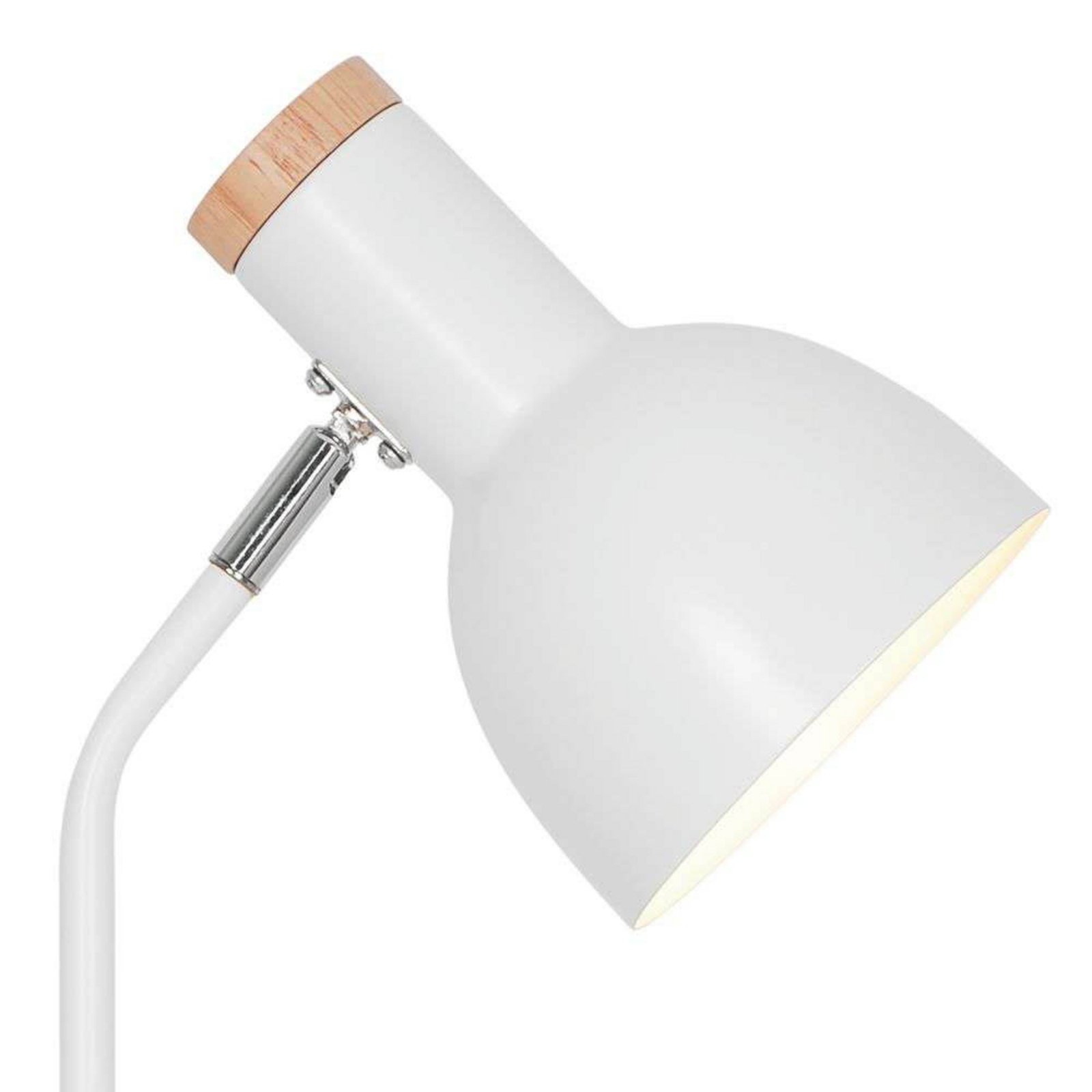 Stolna lampa Devone, bijela, visina 43 cm, metalna