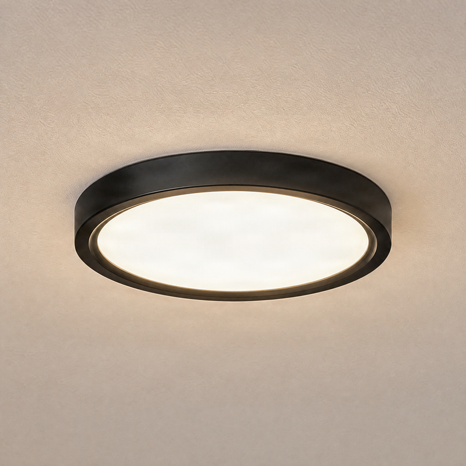 Lindby LED stropna svetilka Pravin, Ø 23 cm, CCT, črna