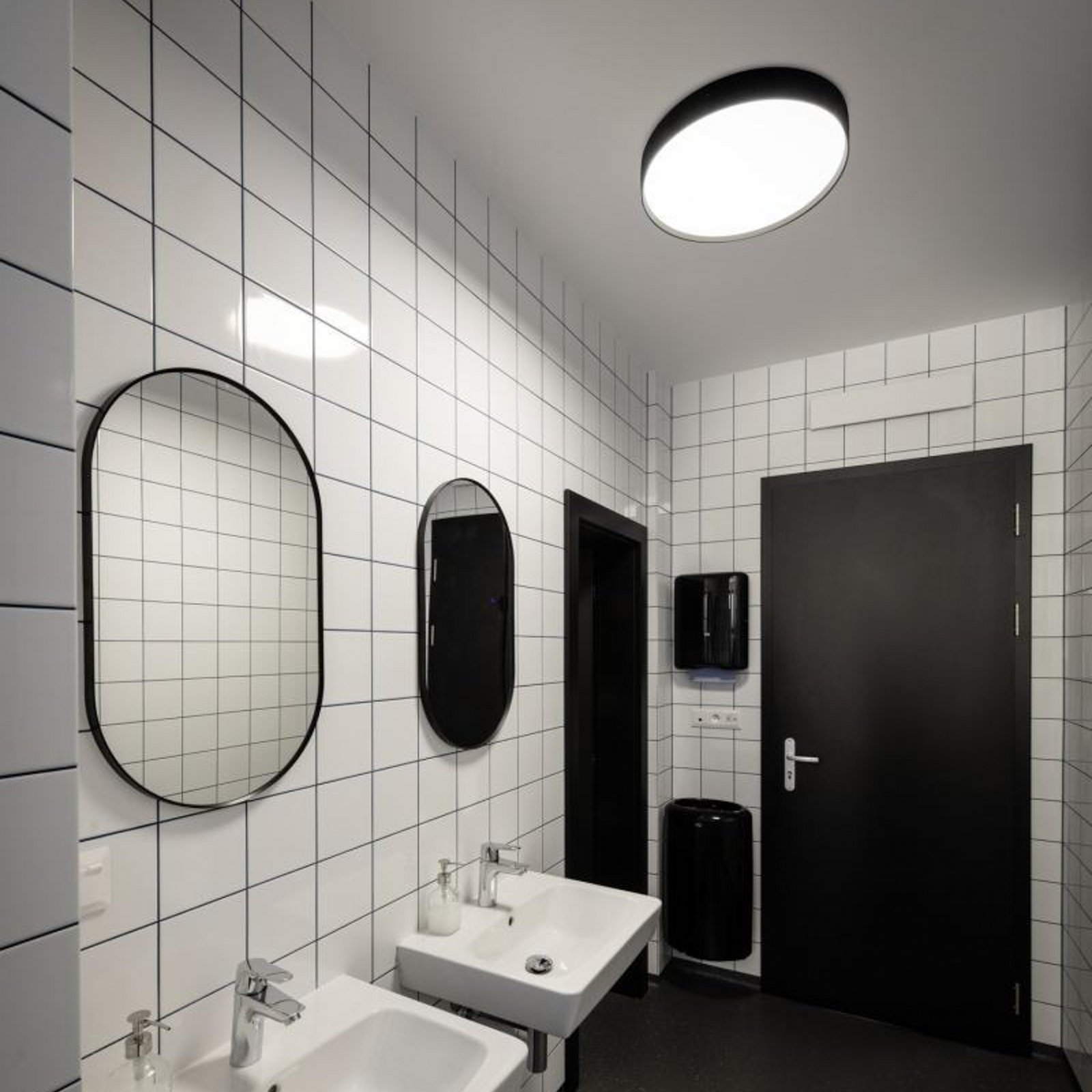 SLV LED ceiling lamp Decona, Ø 42 cm, black, metal, CCT