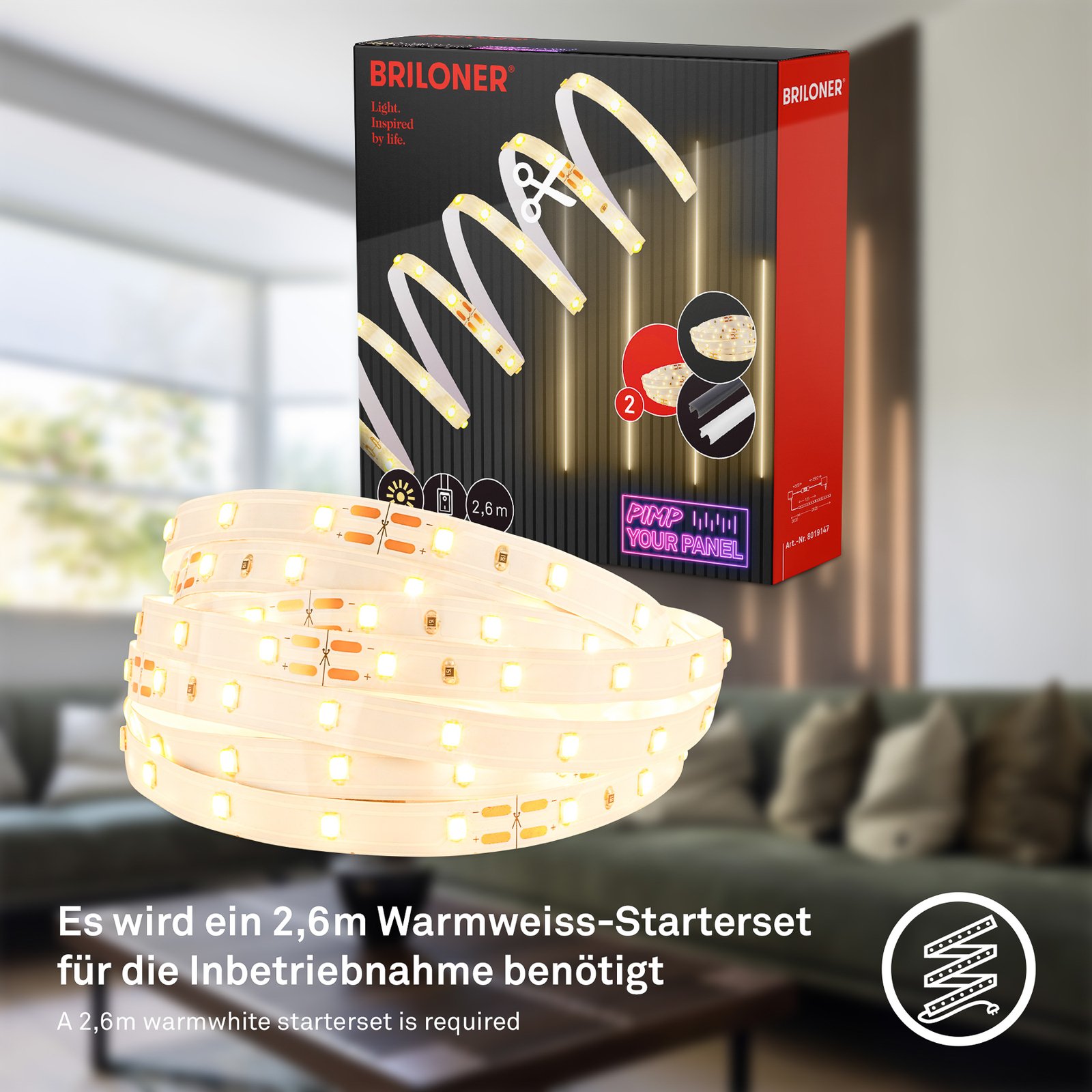 LED strip Pimp your panel, uitbreidingsset, lengte 2,6 m