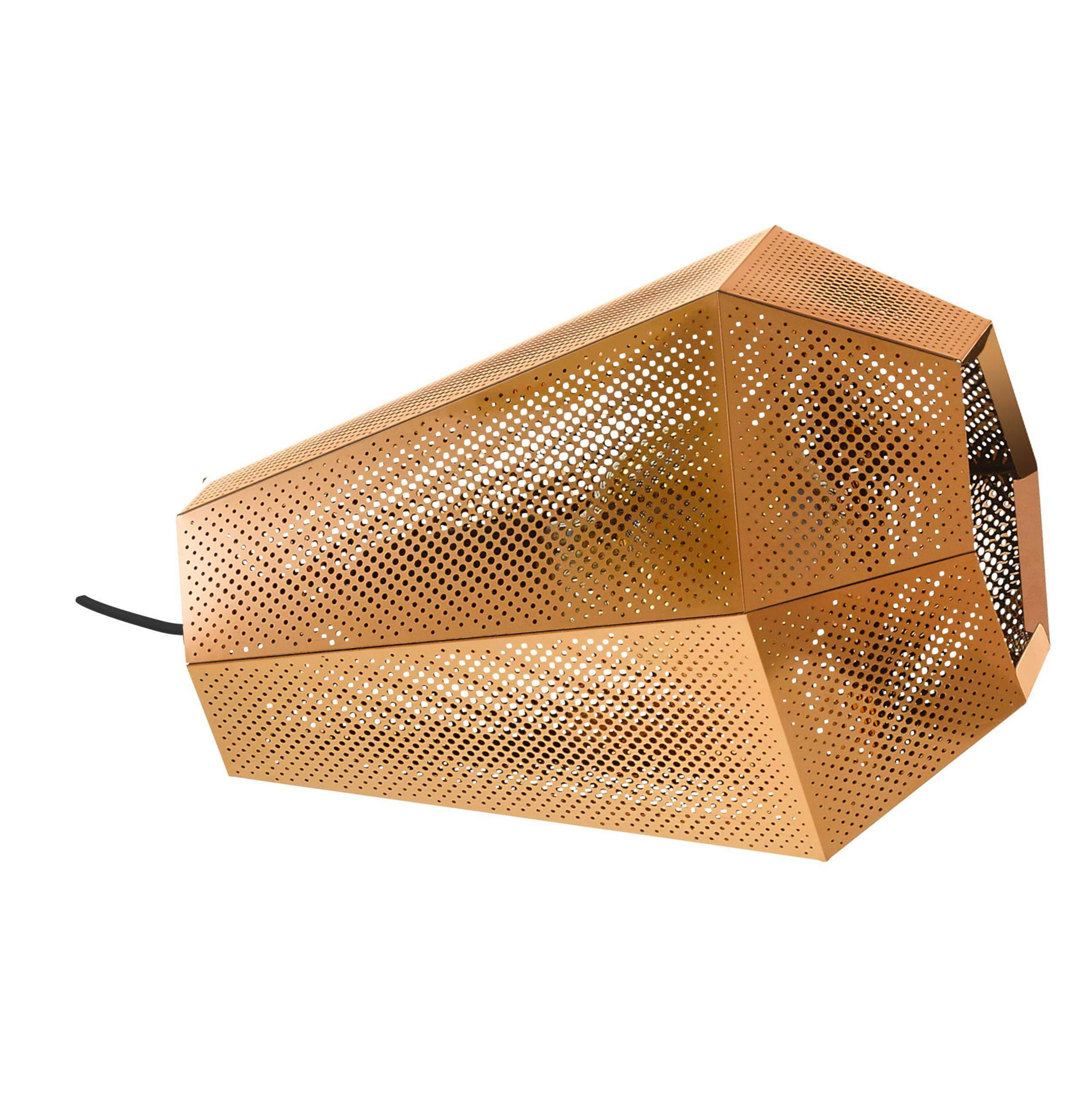 Tafellamp Chiavica met gatenpatroon, messing