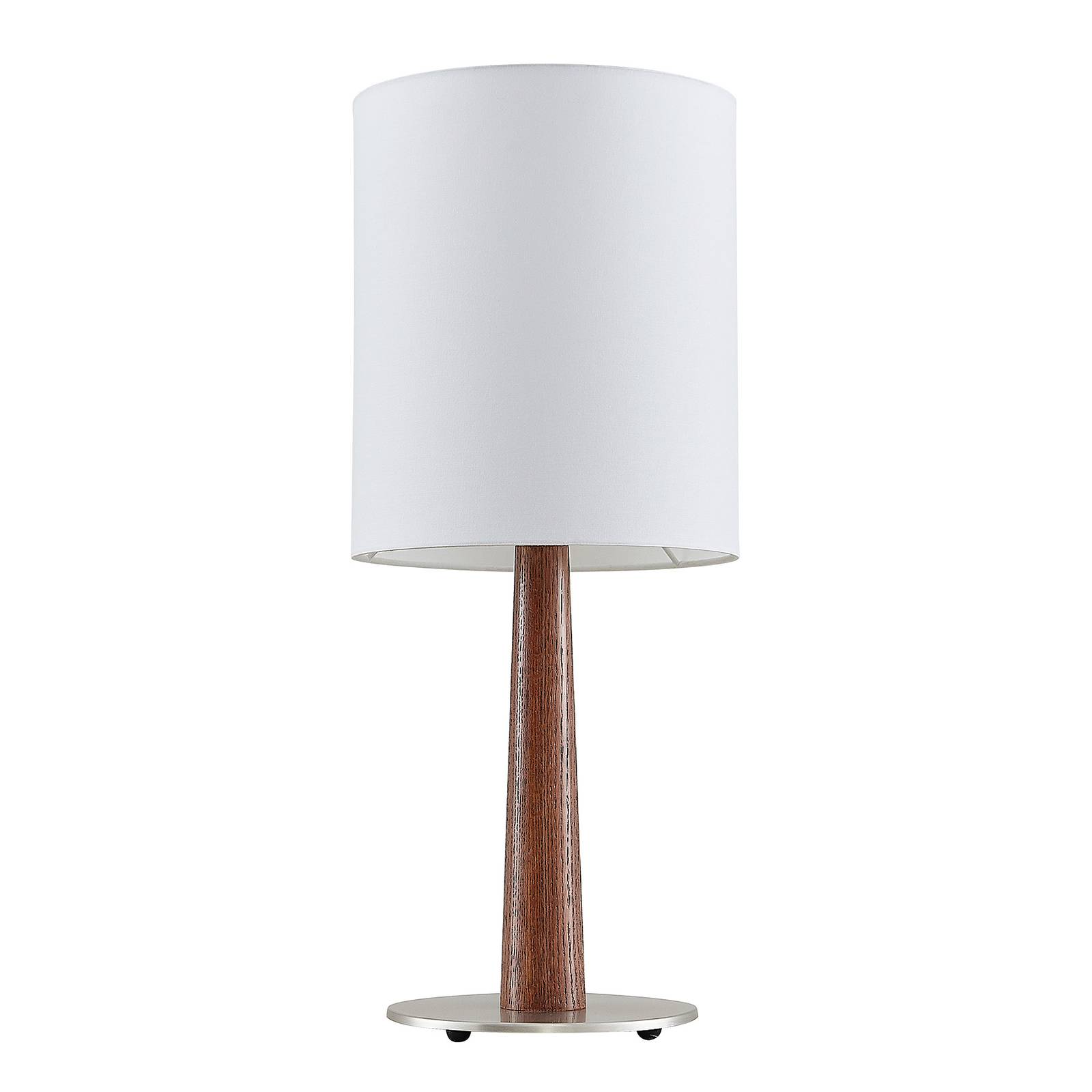 Lucande Lámpara de mesa - Lámpara de mesa - Salón / Comedor - blanco, níquel mate, roble oscuro - Metal