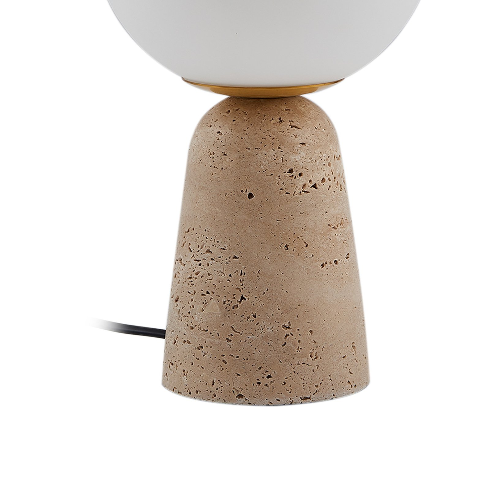 Lindby bordlampe Kirstan, beige, hvit, glass, kule 33 cm