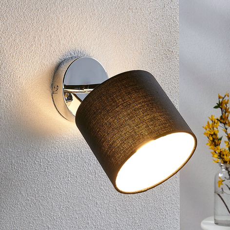 Mairi - applique LED con schermo di stoffa nera