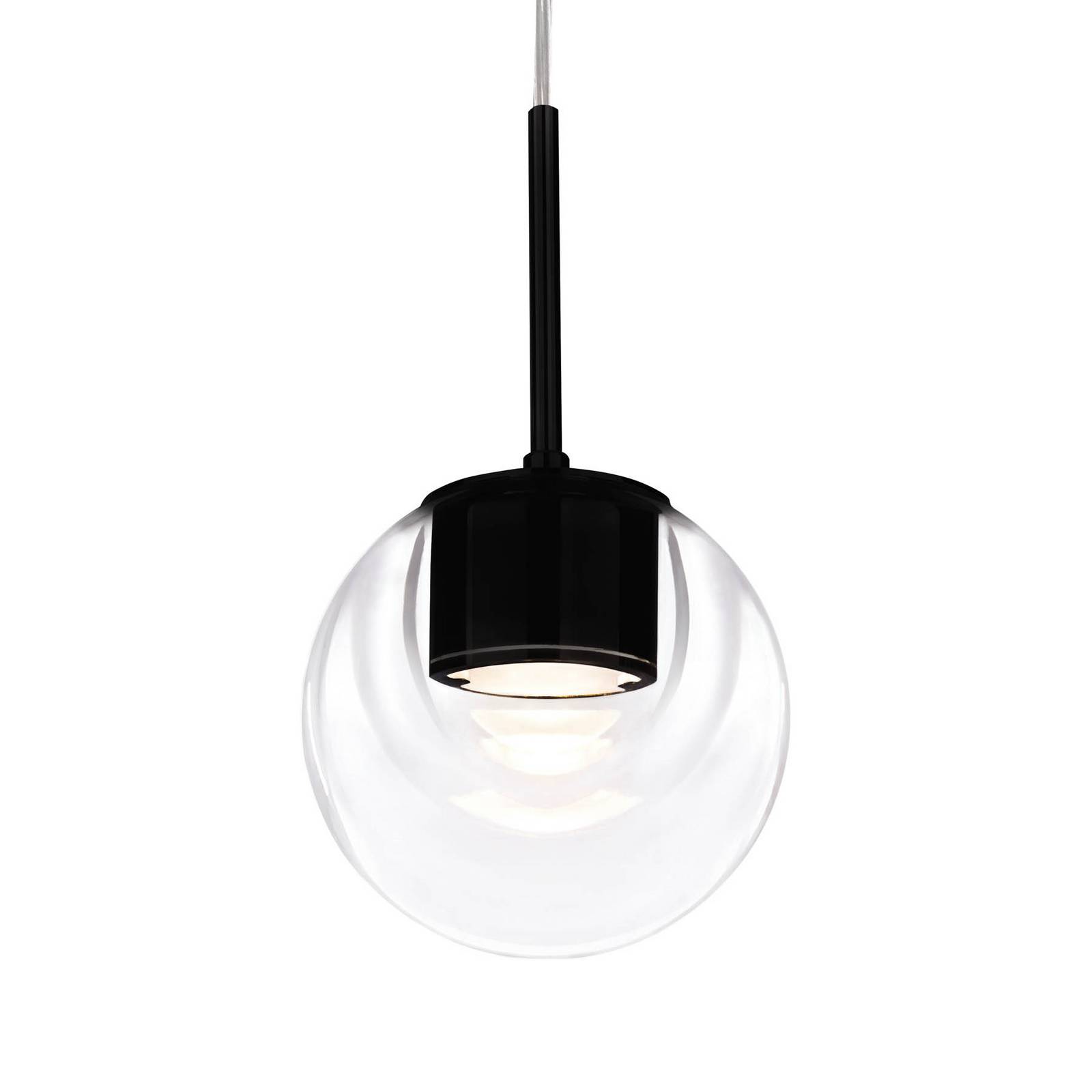 kdln LED-Hängeleuchte Dew, schwarz, 1-flammig, Ø 11 cm