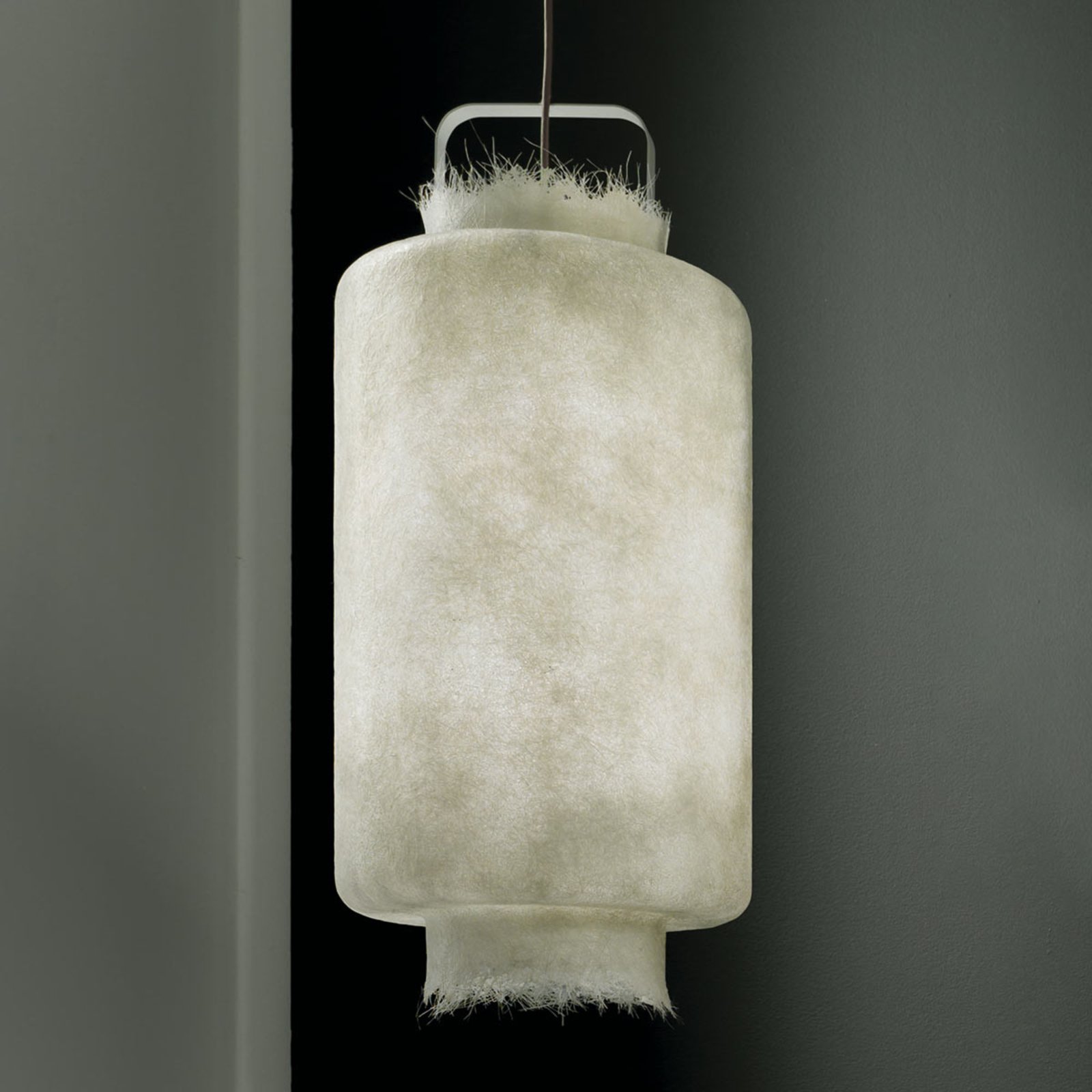 Karman Kimono - white LED hanging light 40 cm, for Living / Dining Room, fibreglass, E27, 10 W, energy efficiency: A+, H: 85 cm