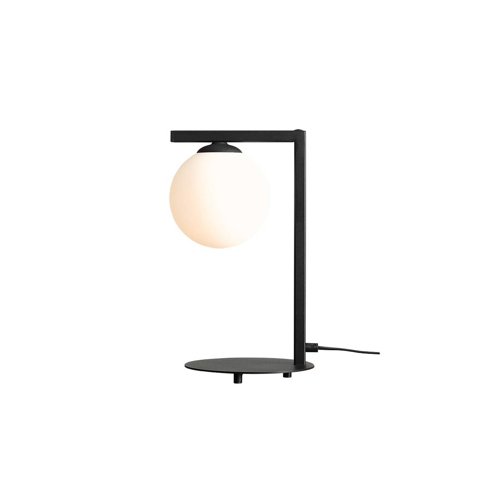 Euluna Zac table lamp with spherical lampshade, black, for Living / Dining Room, metal, glass, E14, 40 W, H: 49 cm