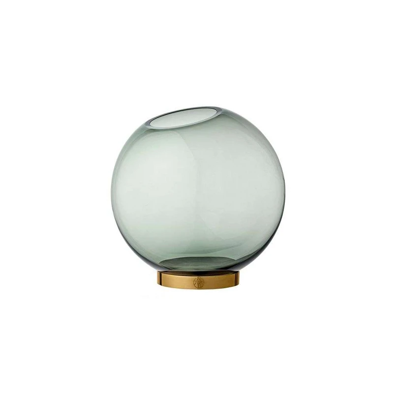 AYTM - Globe Vase w/Stand Ø10xH10 Forest/Gold