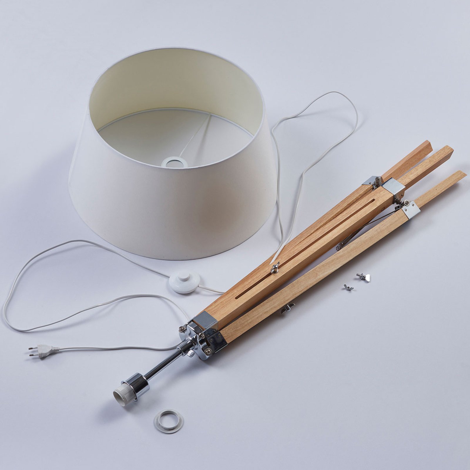 Katie Lampadaire White/Wood - Lindby