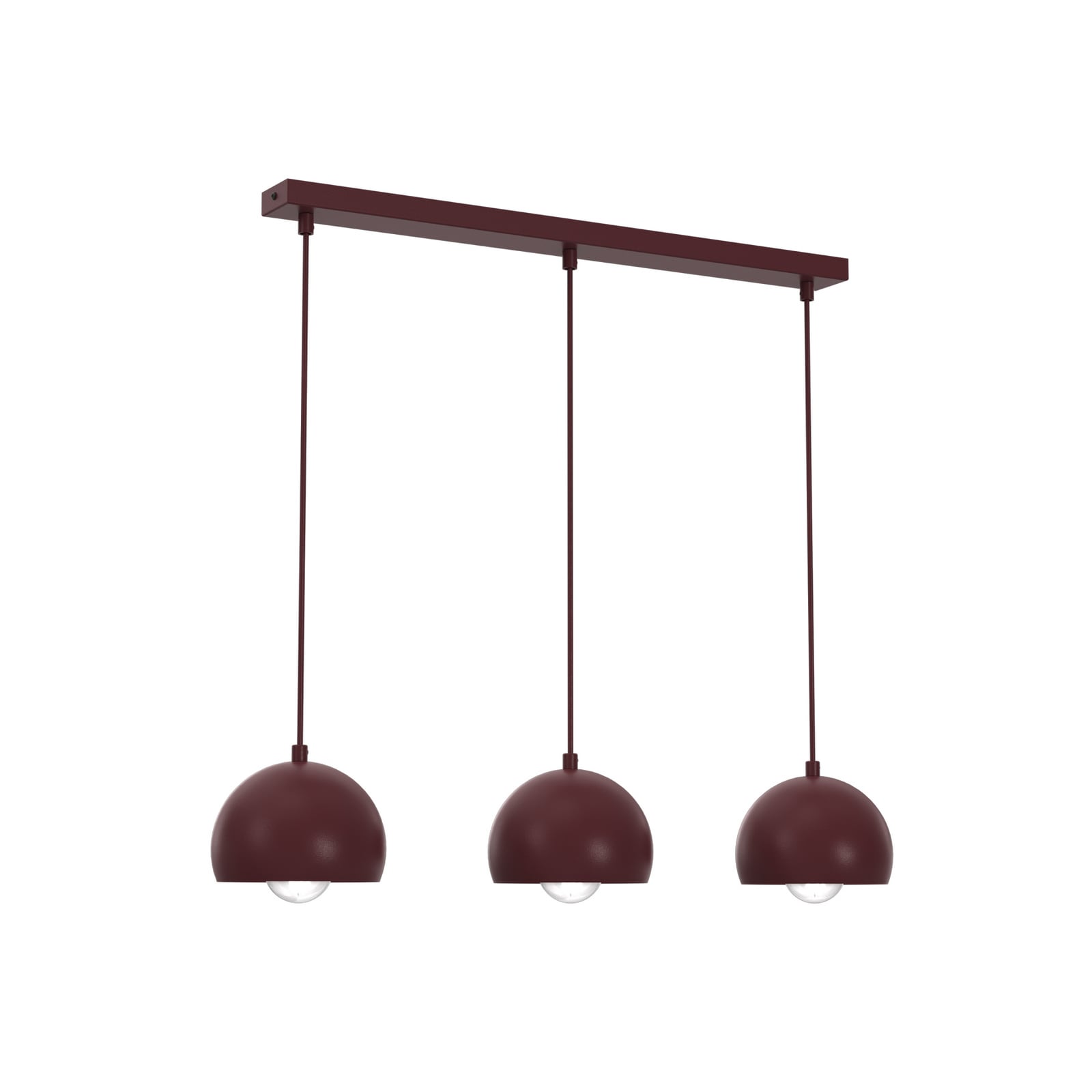 Sool hanging light, dark red, length 65 cm, 3-bulb, metal, E27 Sool hanging light, dark red, length 65 cm, 3-bulb, metal, E27