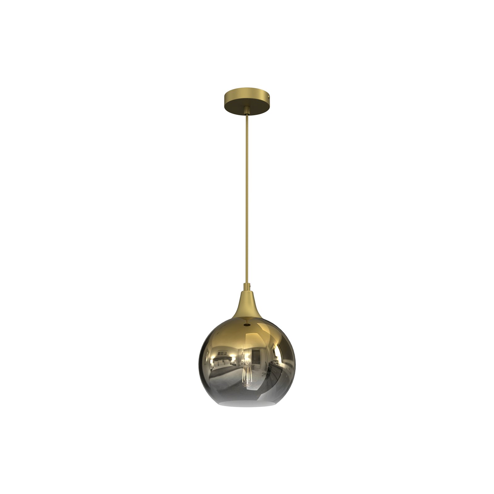 Monte pendant light made of glass, 1-bulb, gold