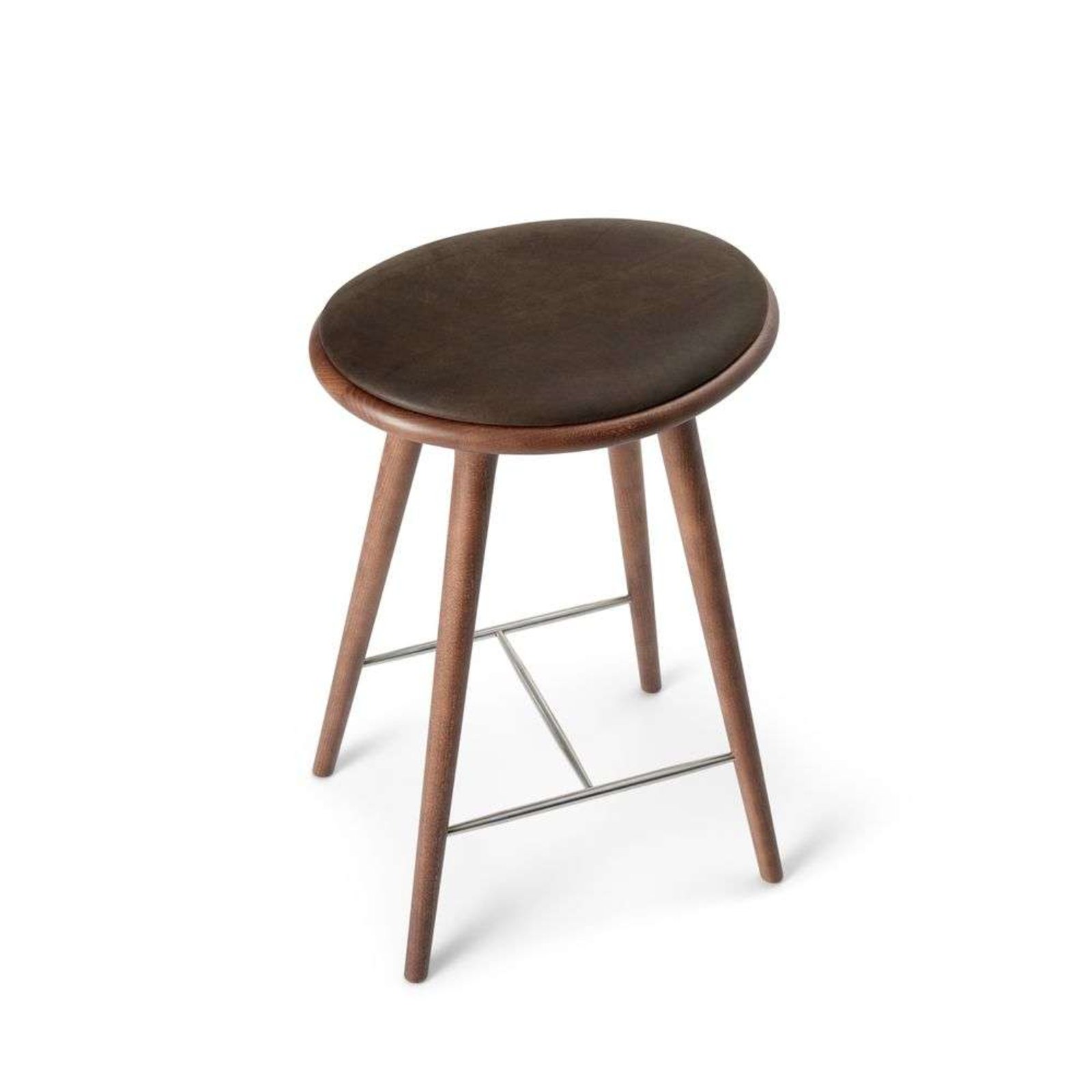 High Stool H69 Brown Stained Beech - Mater