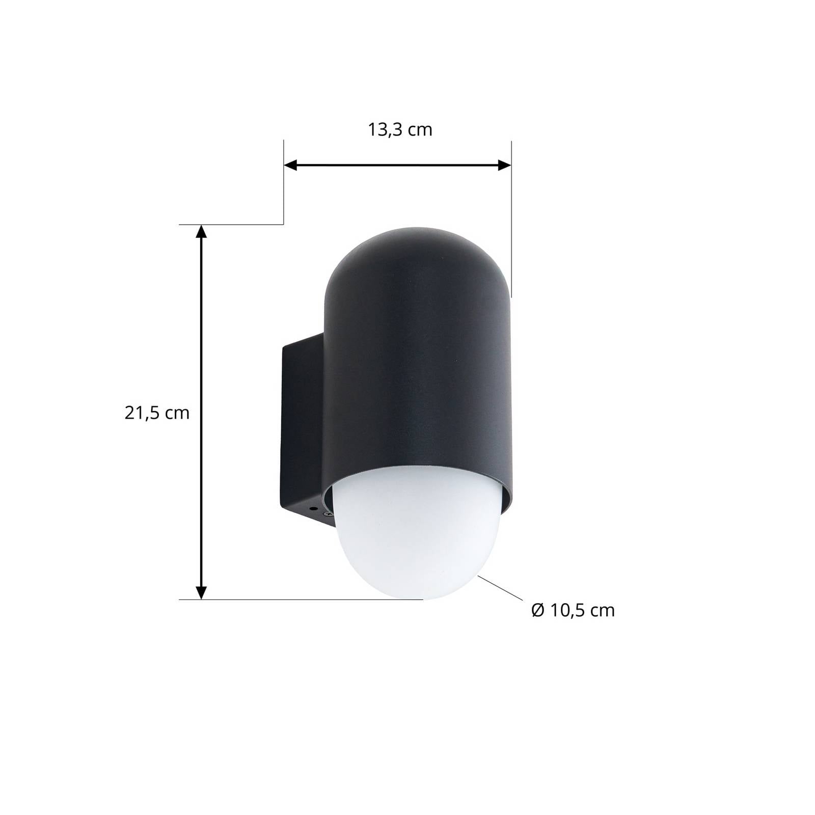 Lindby Kinkiet zewnętrzny Pilva, czarny, metal, IP44, E27
