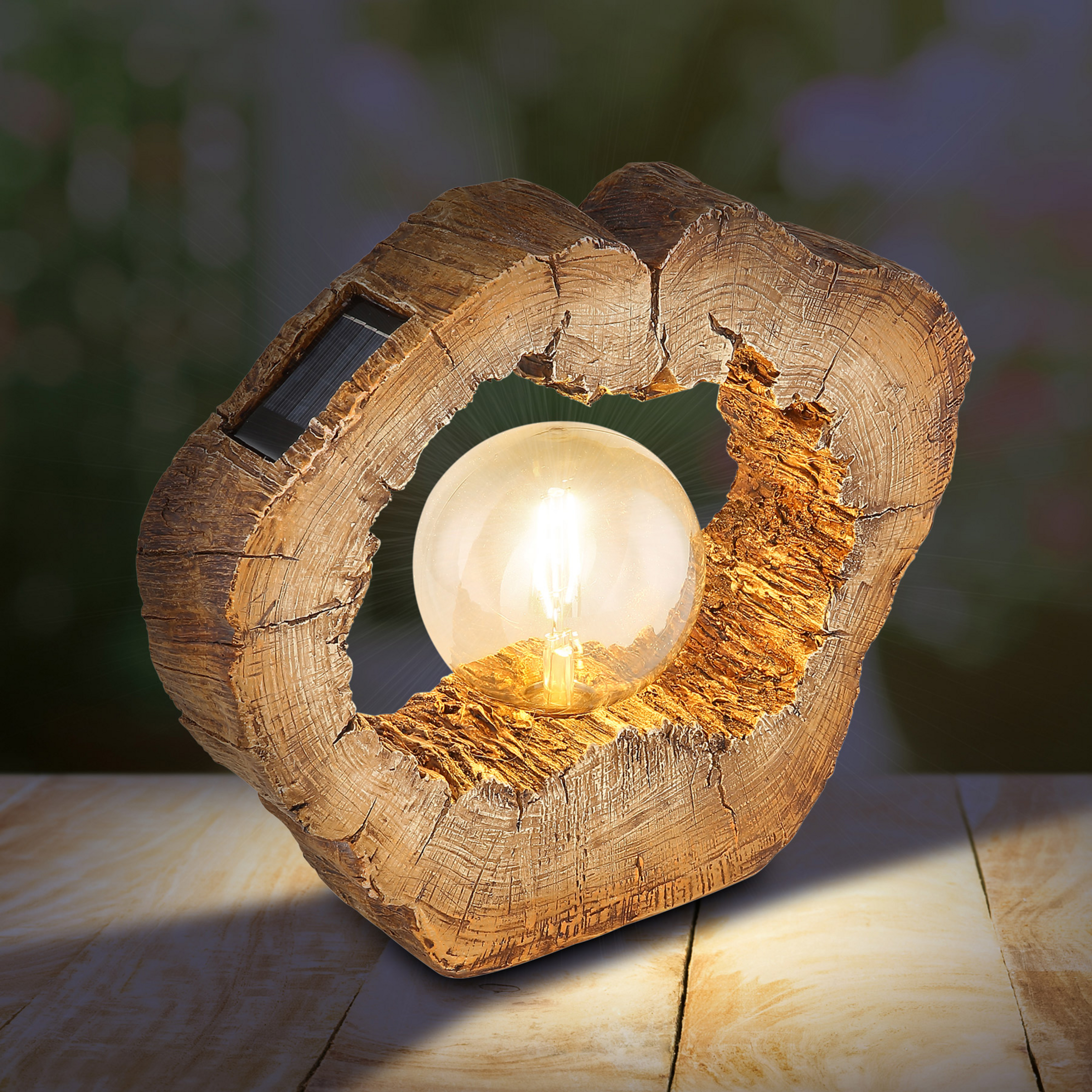 36516 tronc d'arbre solaire LED, avec ampoule