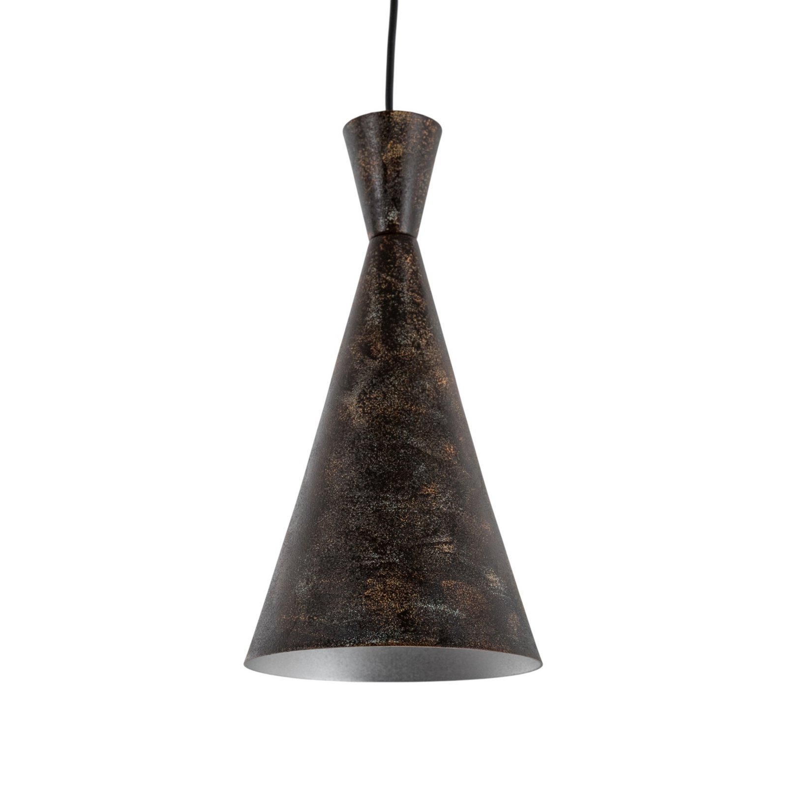 Tom pendant light, black-brown, metal, Ø 19 cm, E27
