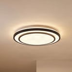 Lindby LED осветление за таван Essina, черно, метал, CCT, дим.