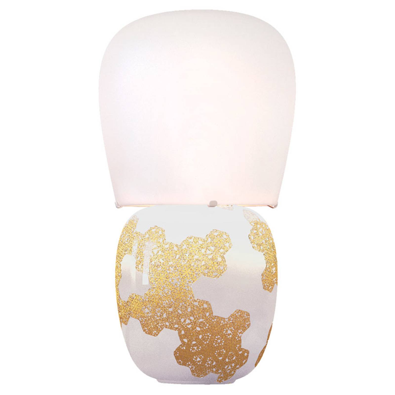 Kundalini Hive – keramisk bordlampe hvit