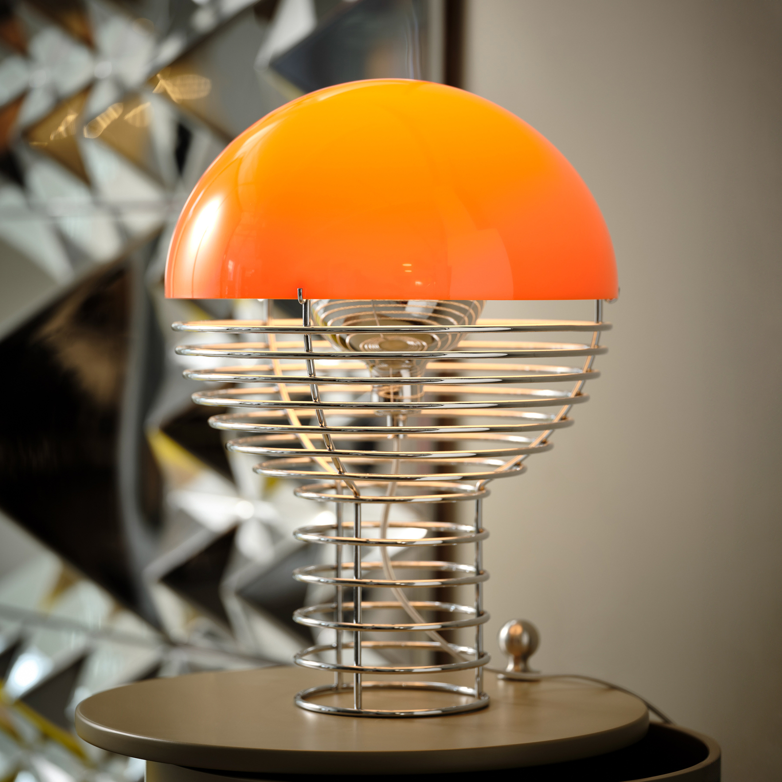 Wire Pöytävalaisin Ø30 Chrome/Orange - Verpan