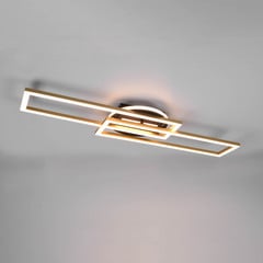 Stropné LED svetlo Twister, otočné, remote, mosadz