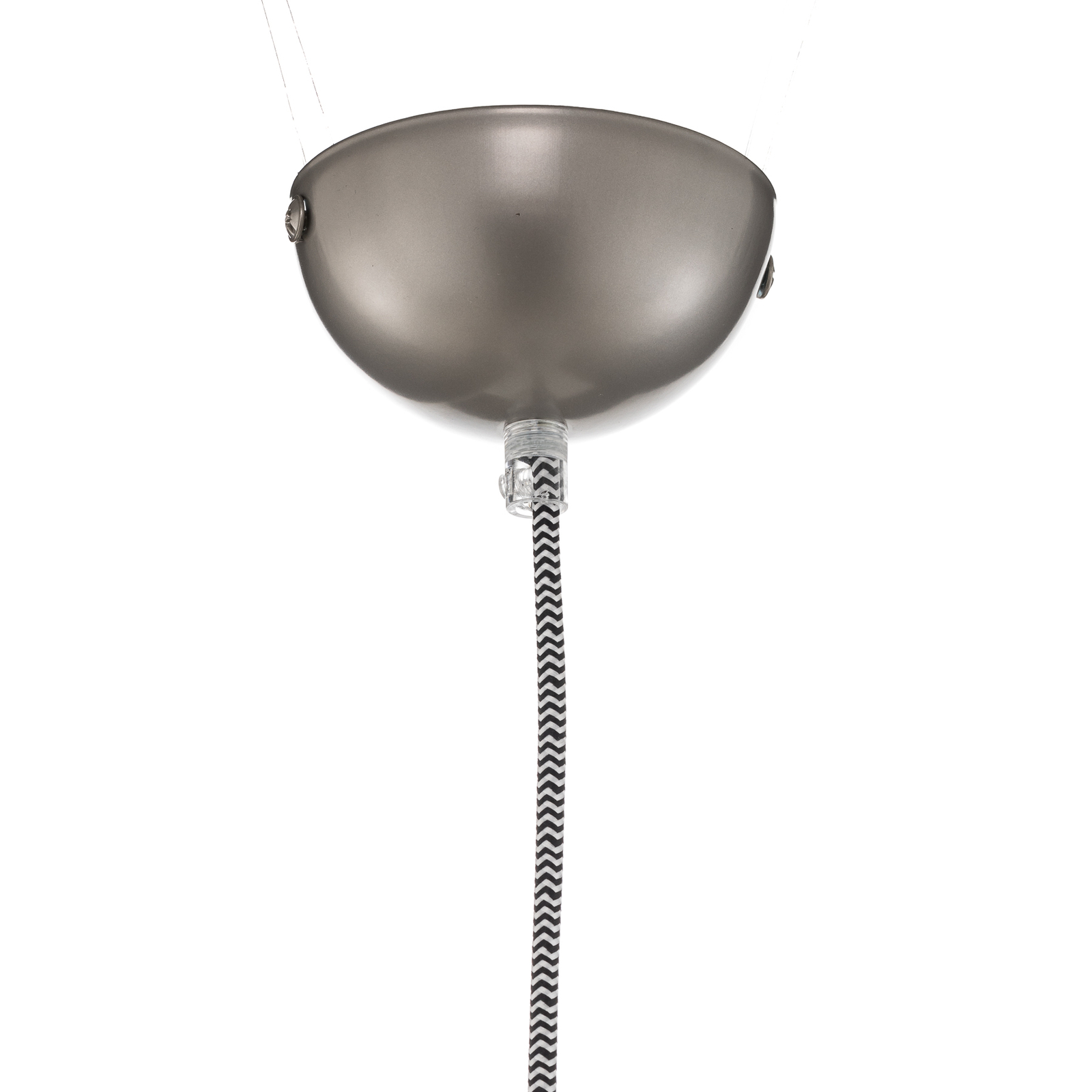 Mara pendant light, silver, opal white lampshade