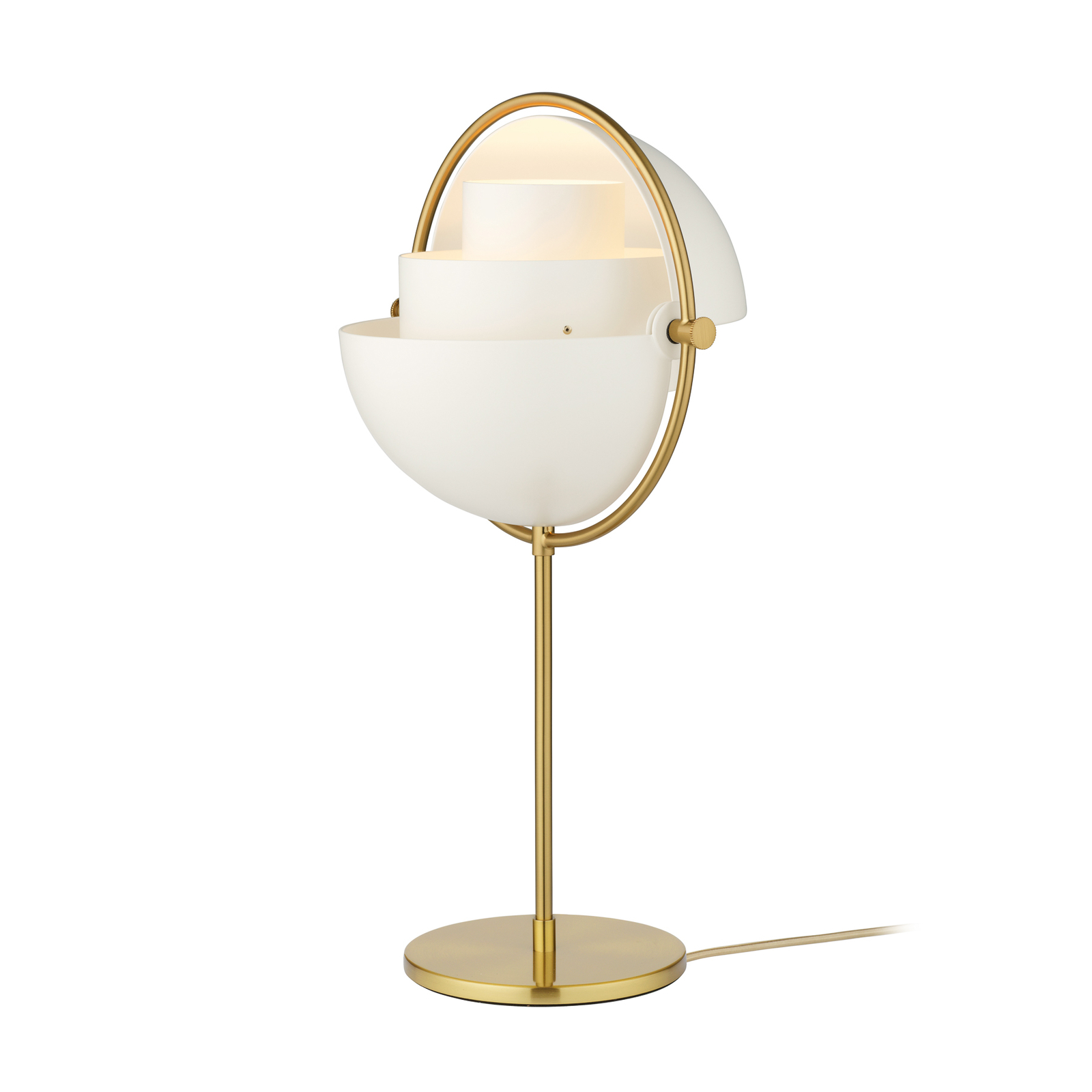 GUBI Multi-Lite table lamp, height 50 cm, brass/white