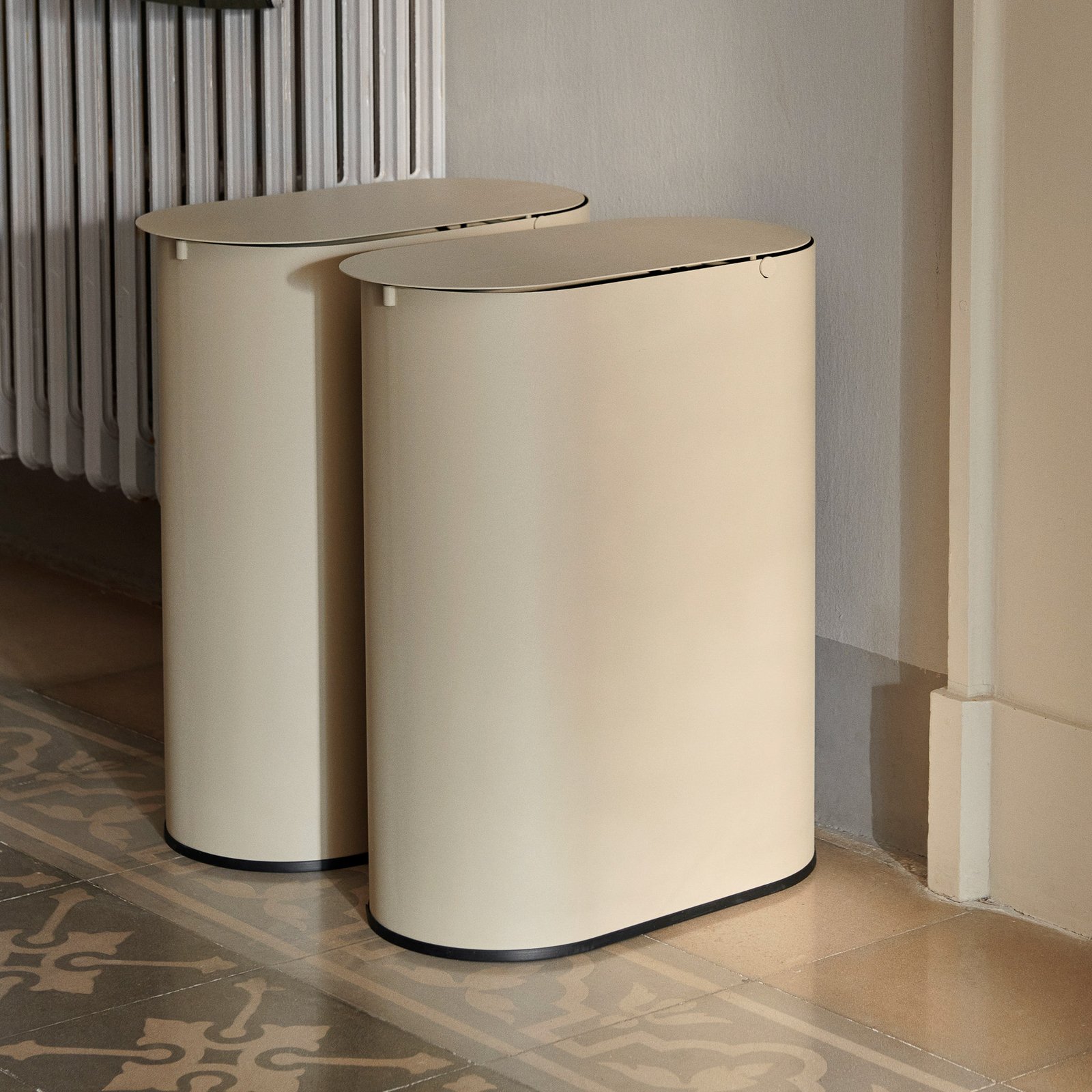 ferm LIVING waste bin grandson, beige, inner bin, 19 litres