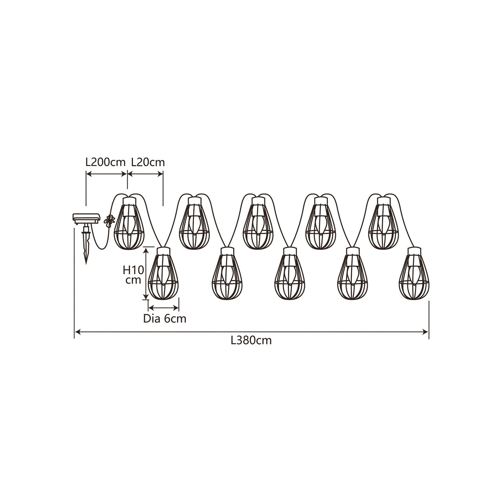 Nino Leuchten Guirlande solaire LED Napoli à 10 lampes