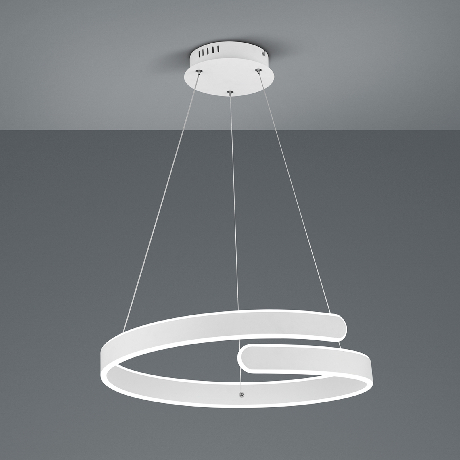 Parma LED pendant light, switch dimmer, white