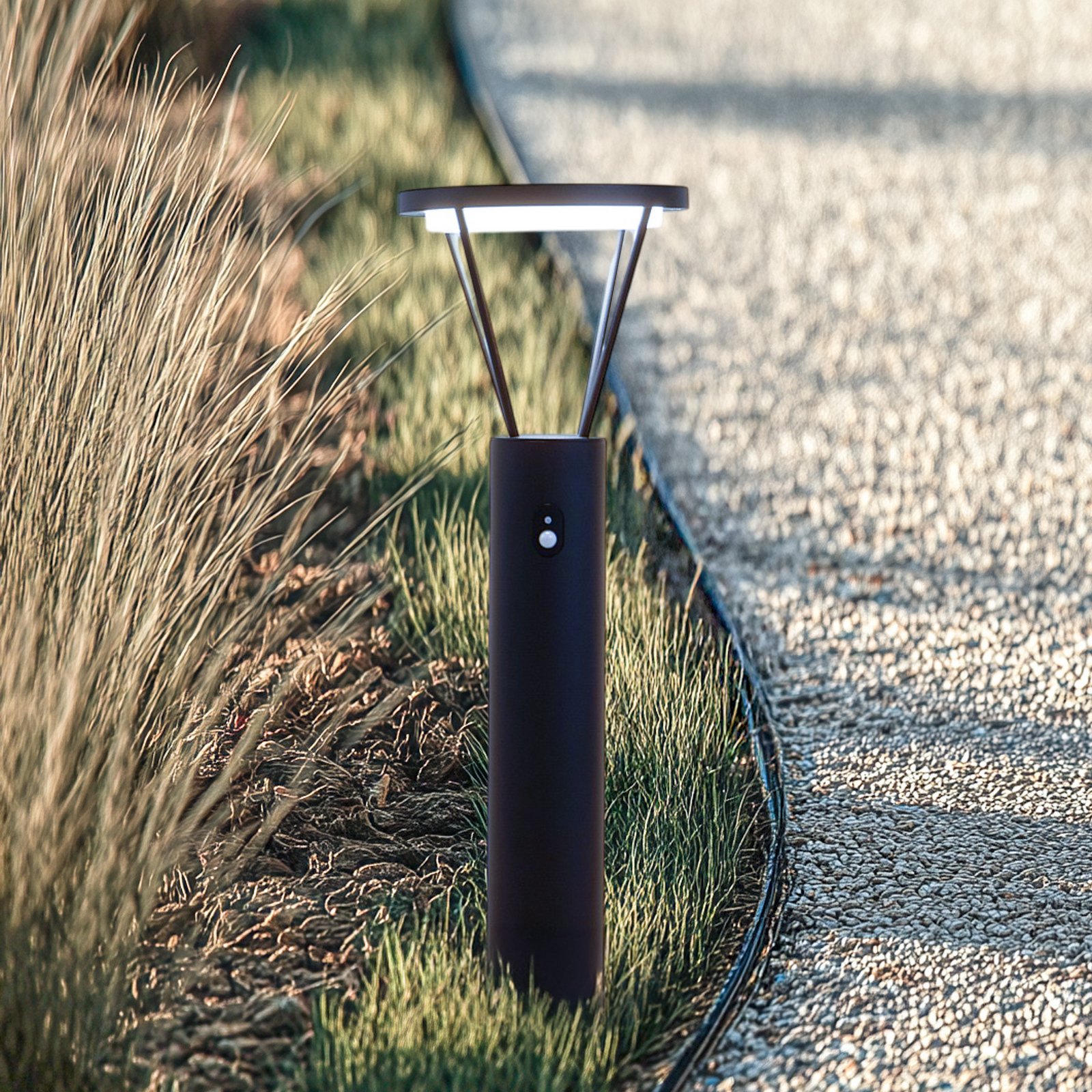 Lucande LED solární vlnová lampa Elario, 80 cm, CCT, senzor