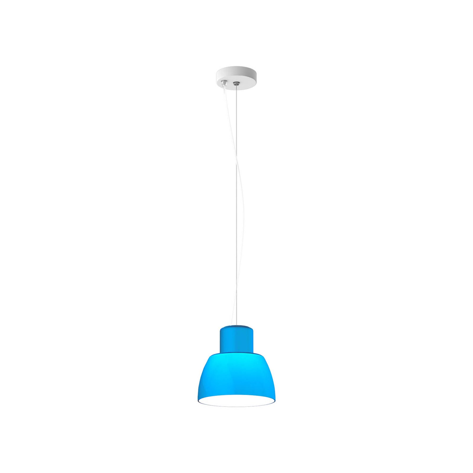 Lorosae Hängeleuchte, blau, Ø 20 cm, Glas, E27 - Nemo